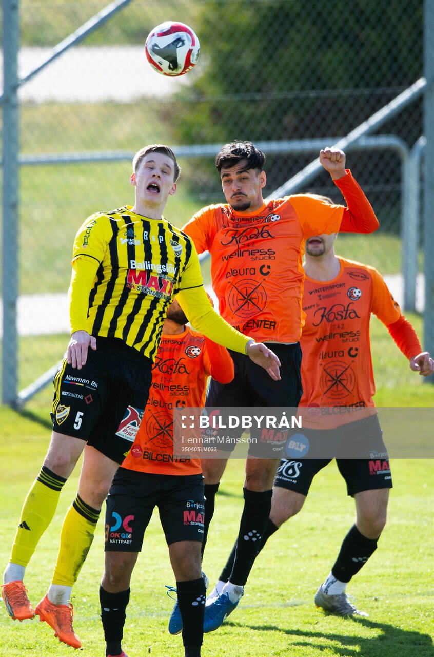 IFK Hässleholms Axel Henriksson nickar i matchen i division 2 mellan IFK Hässleholm och FK Karlskrona i Hässleholm 5 april 2025.