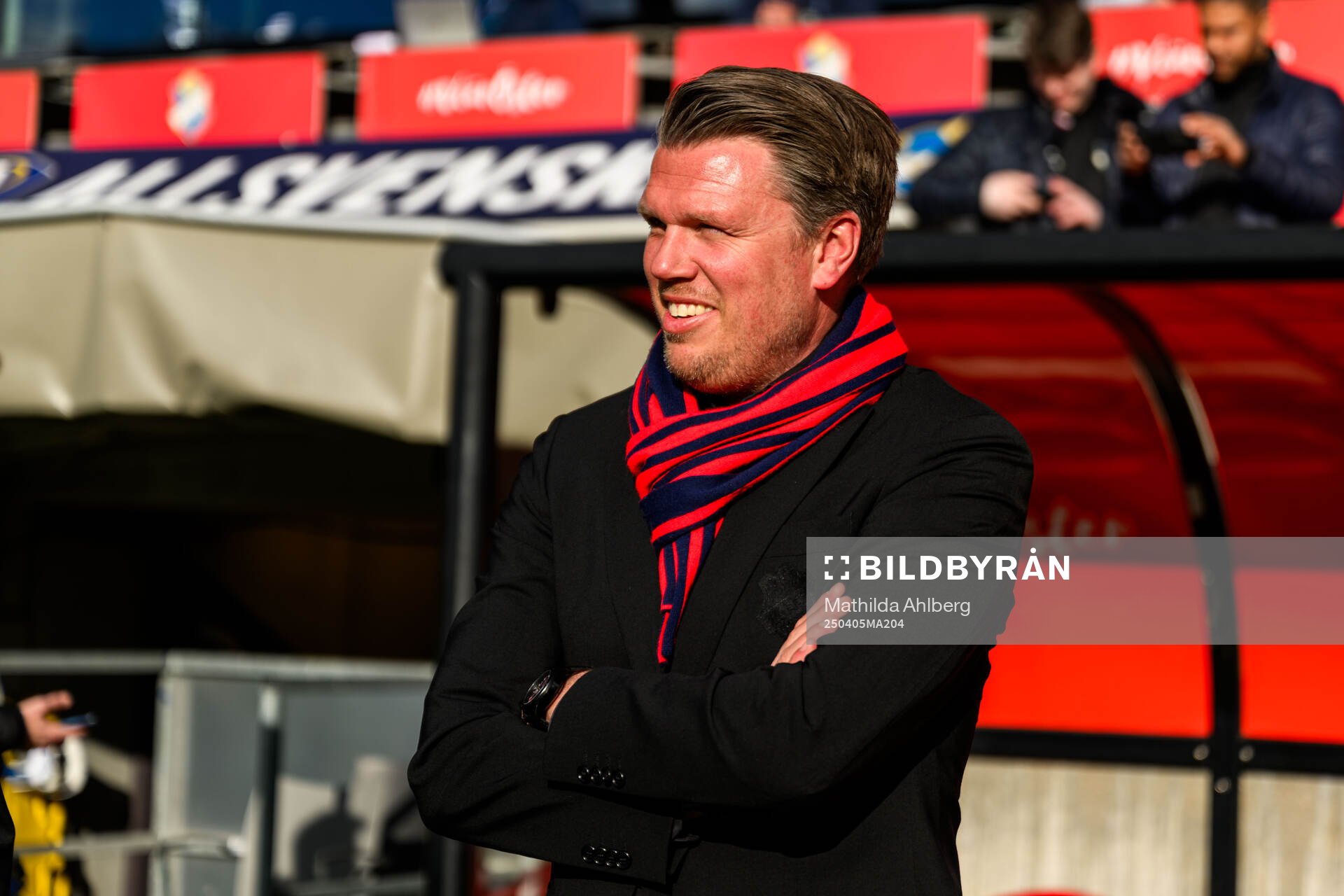 Östers tillförordnad sportchef Christian Järdler inför fotbollsmatchen i Allsvenskan mellan Öster och Häcken den 5 april 2025 i Växjö. 