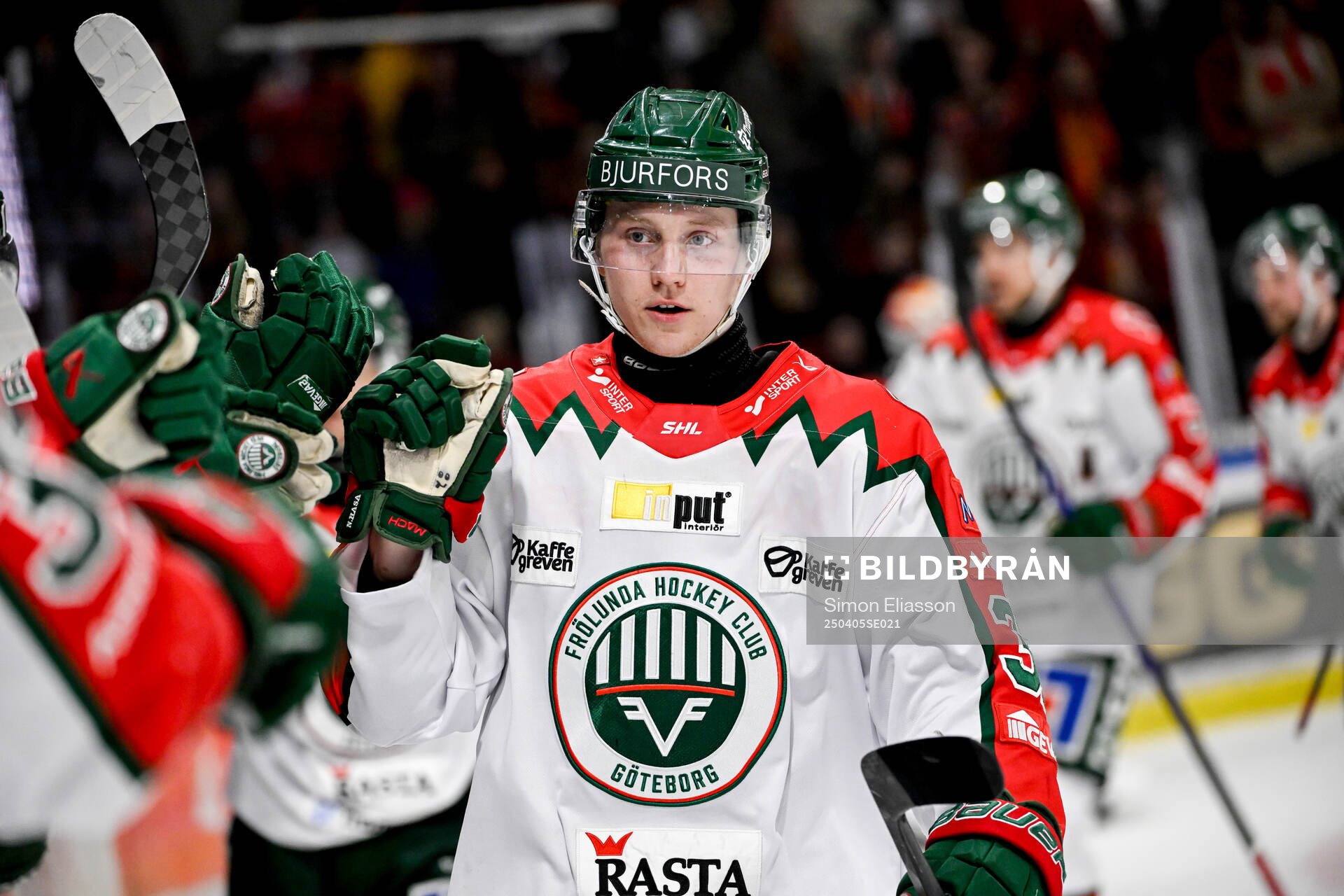 Frölundas Noah Hasa jublar