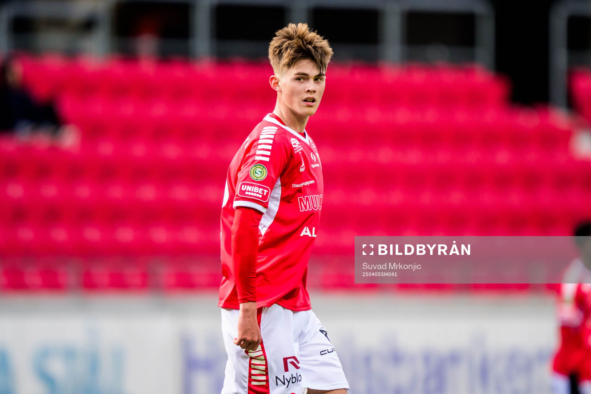 Kalmars Zakarias Råvik under fotbollsmatchen i Superettan mellan Kalmar och GIF Sundsvall den 5 april 2025 i Kalmar. 