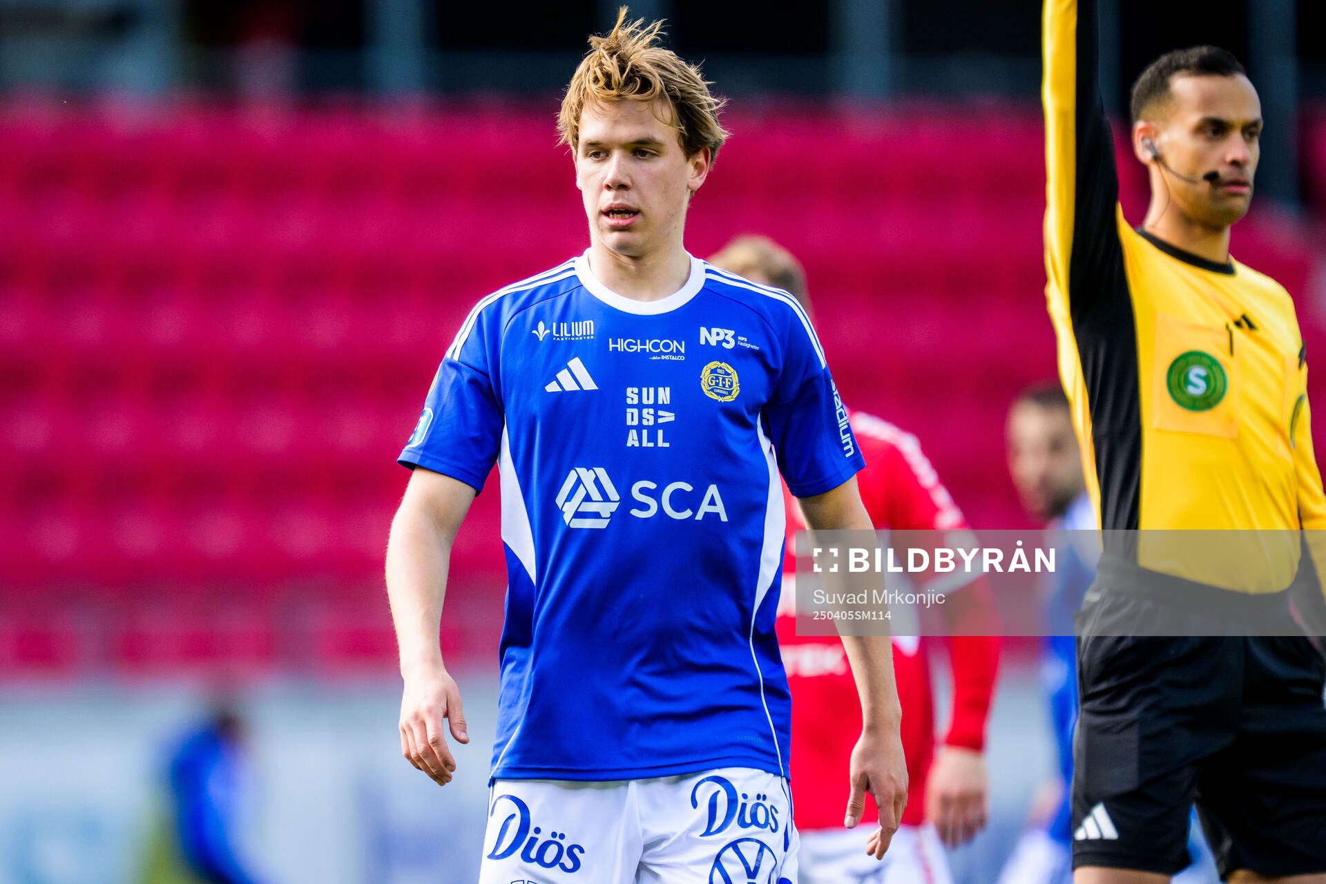 GIF Sundsvalls Ture Sandberg under fotbollsmatchen i Superettan mellan Kalmar och GIF Sundsvall den 5 april 2025 i Kalmar. 