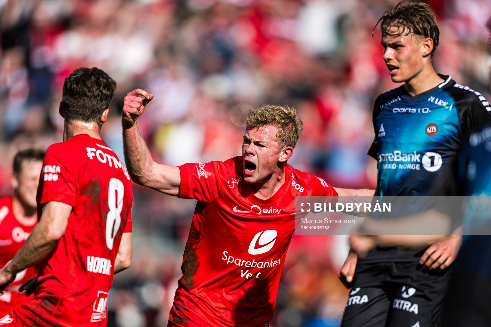 Aune Heggebø of Brann celebrates