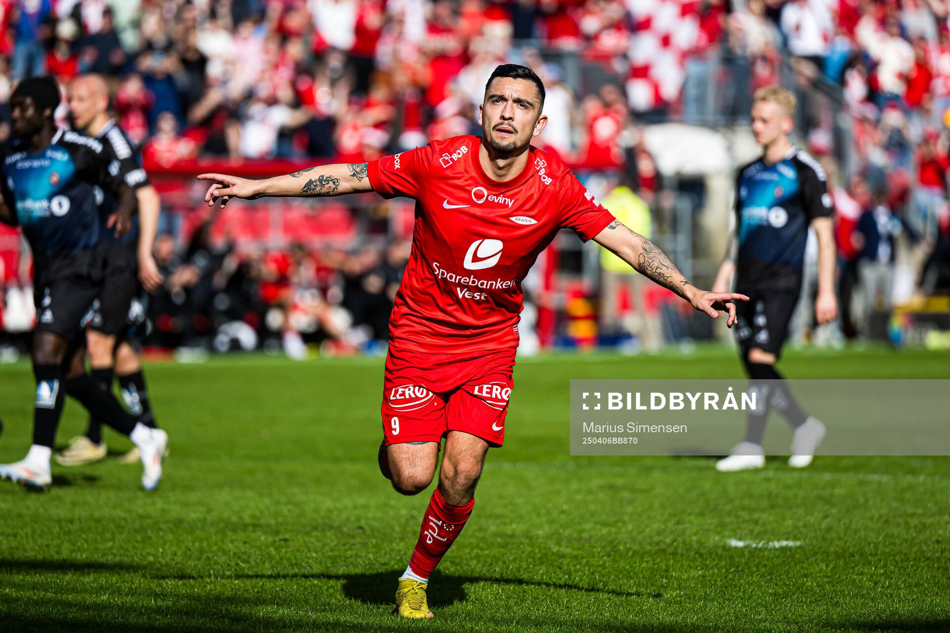 Niklas Castro of Brann celebrates