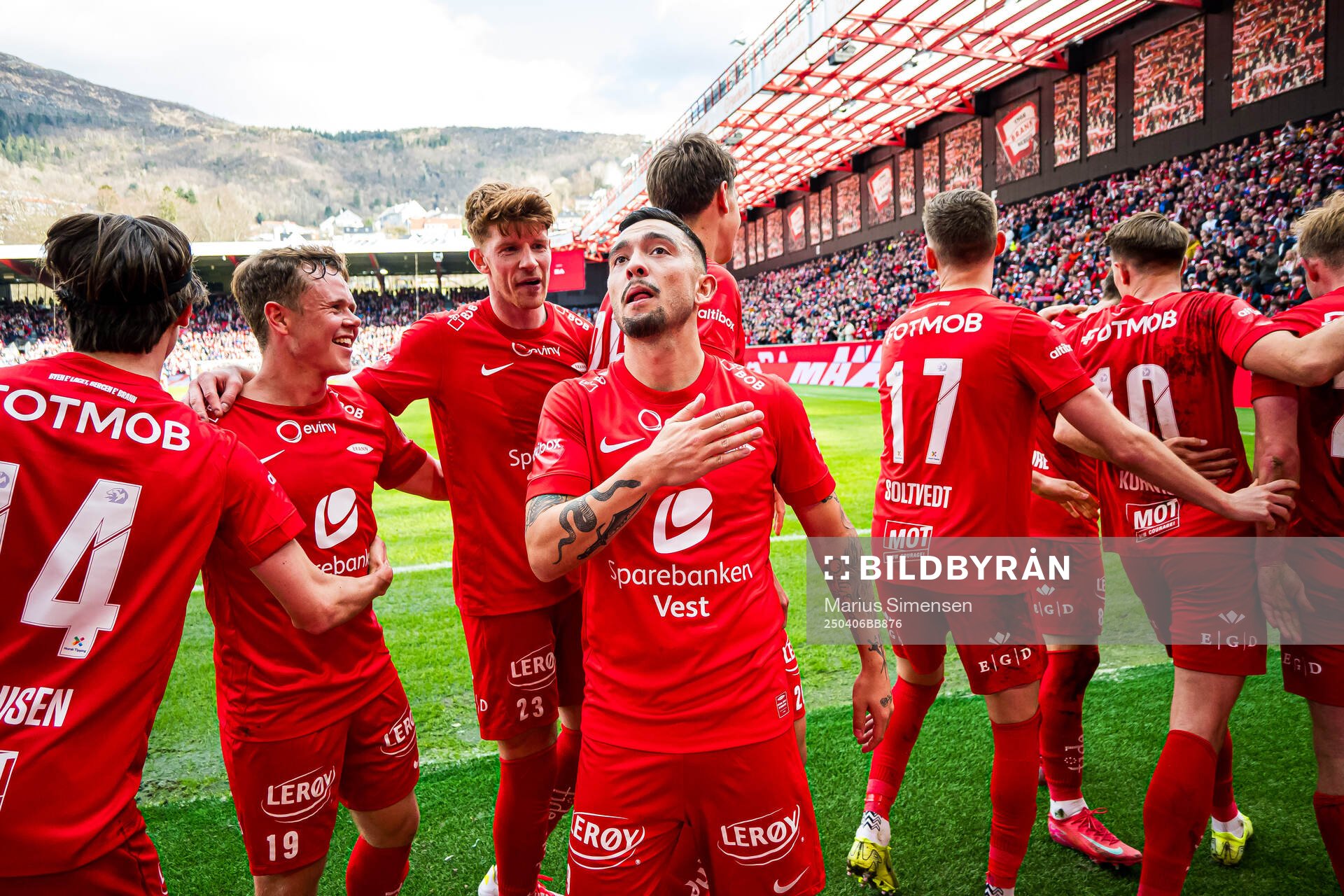Niklas Castro of Brann celebrates