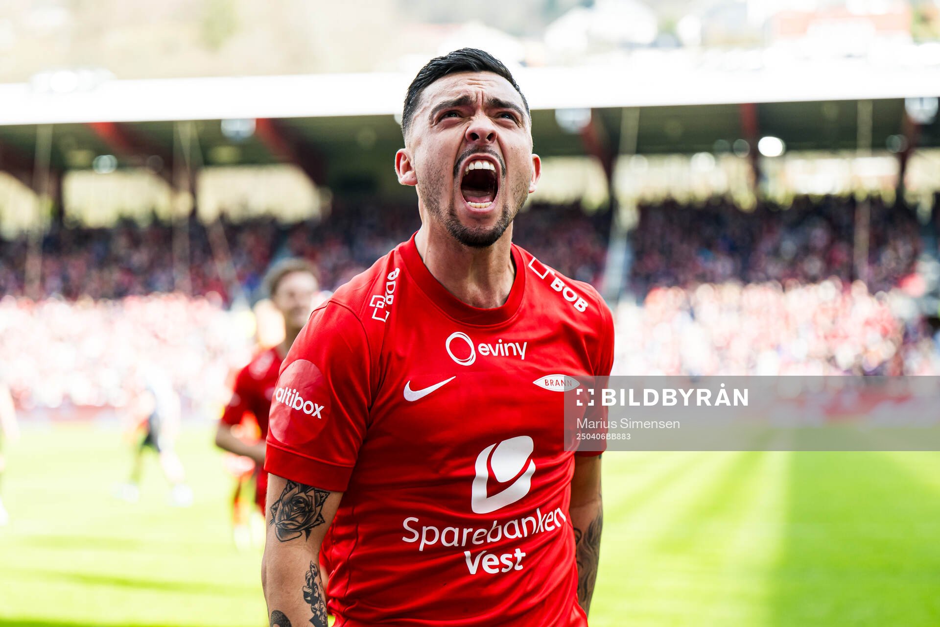 Niklas Castro of Brann celebrates