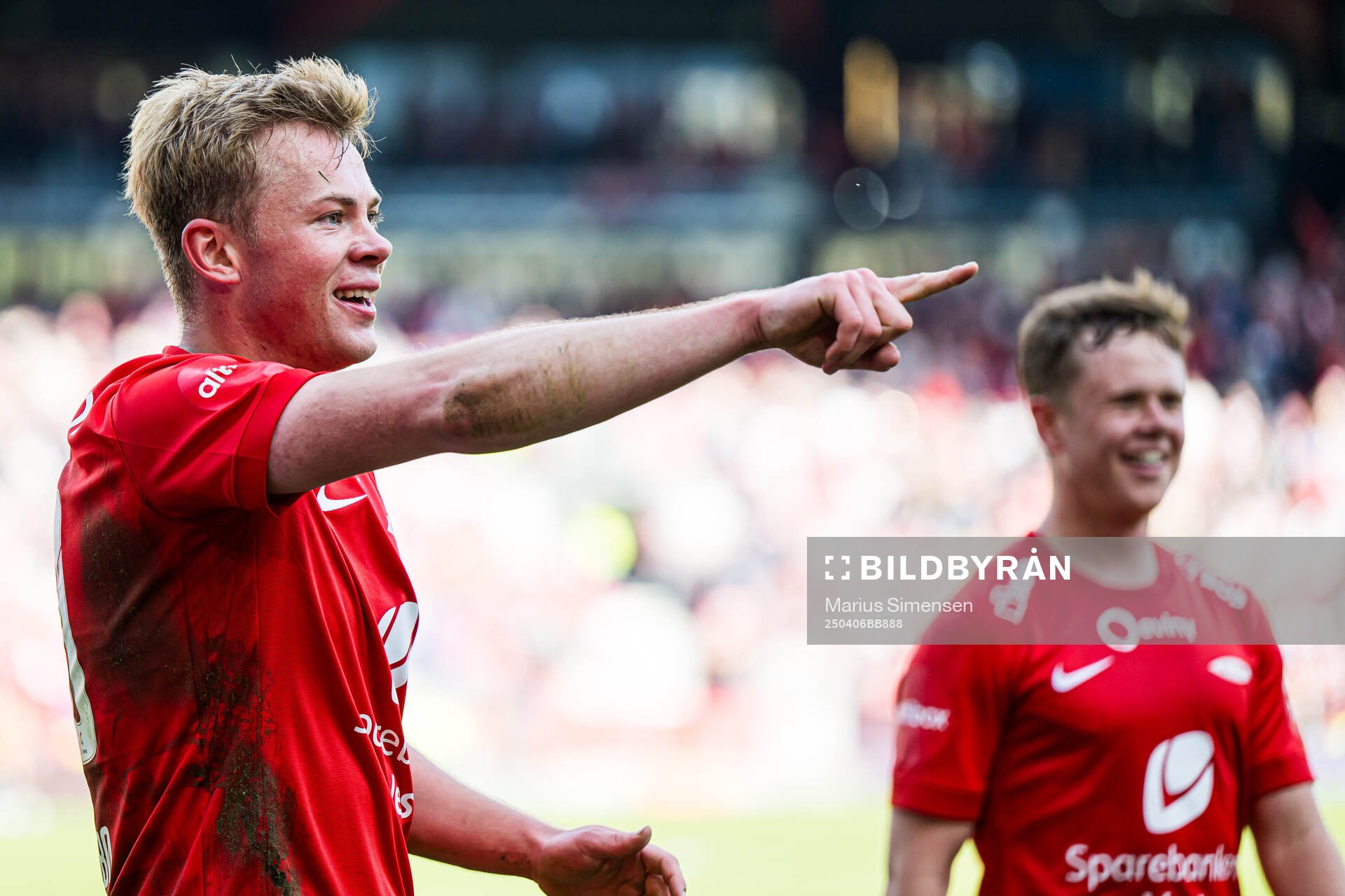 Aune Heggebø of Brann celebrates