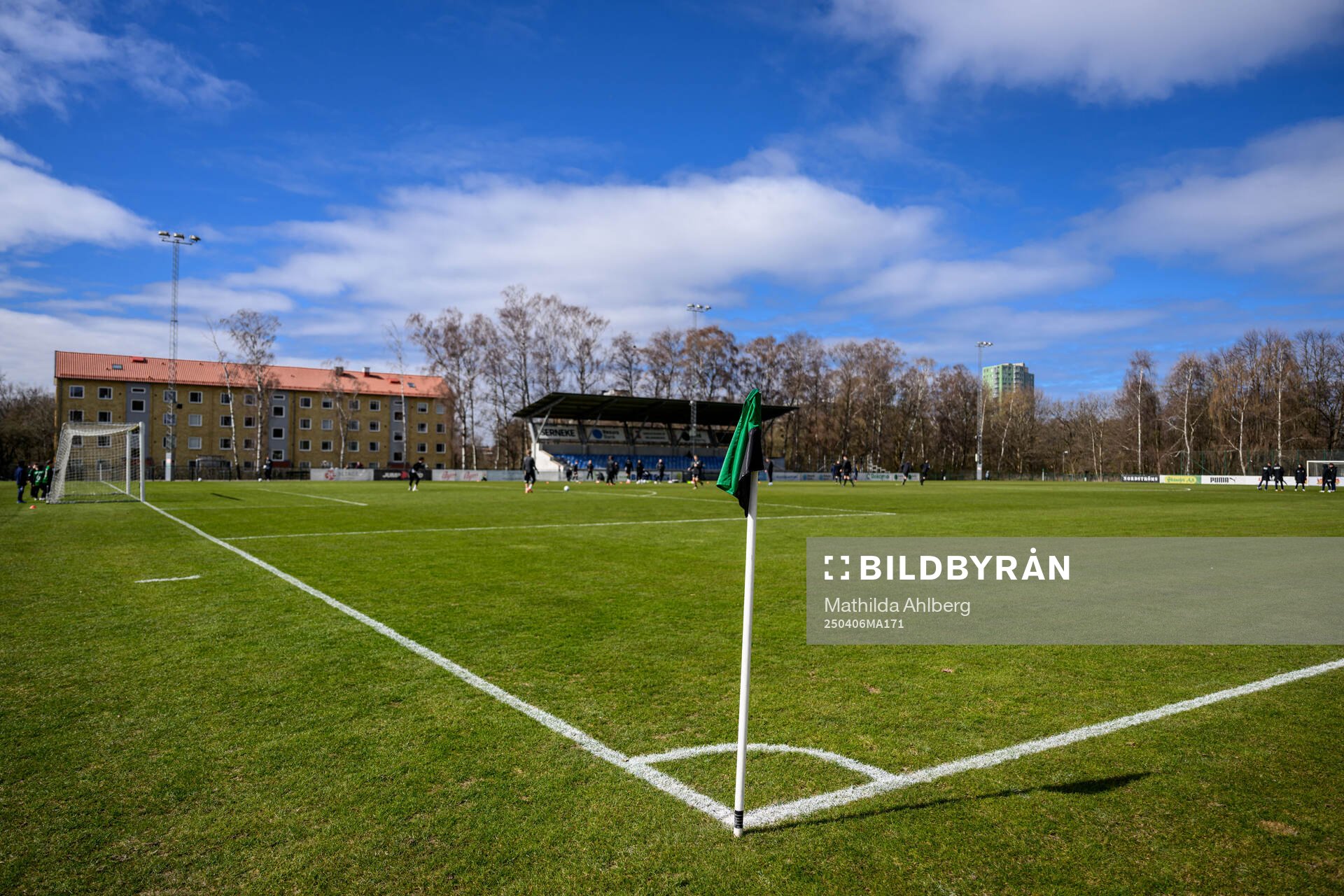 Hörnflagga på Harlyckans idrottsplats