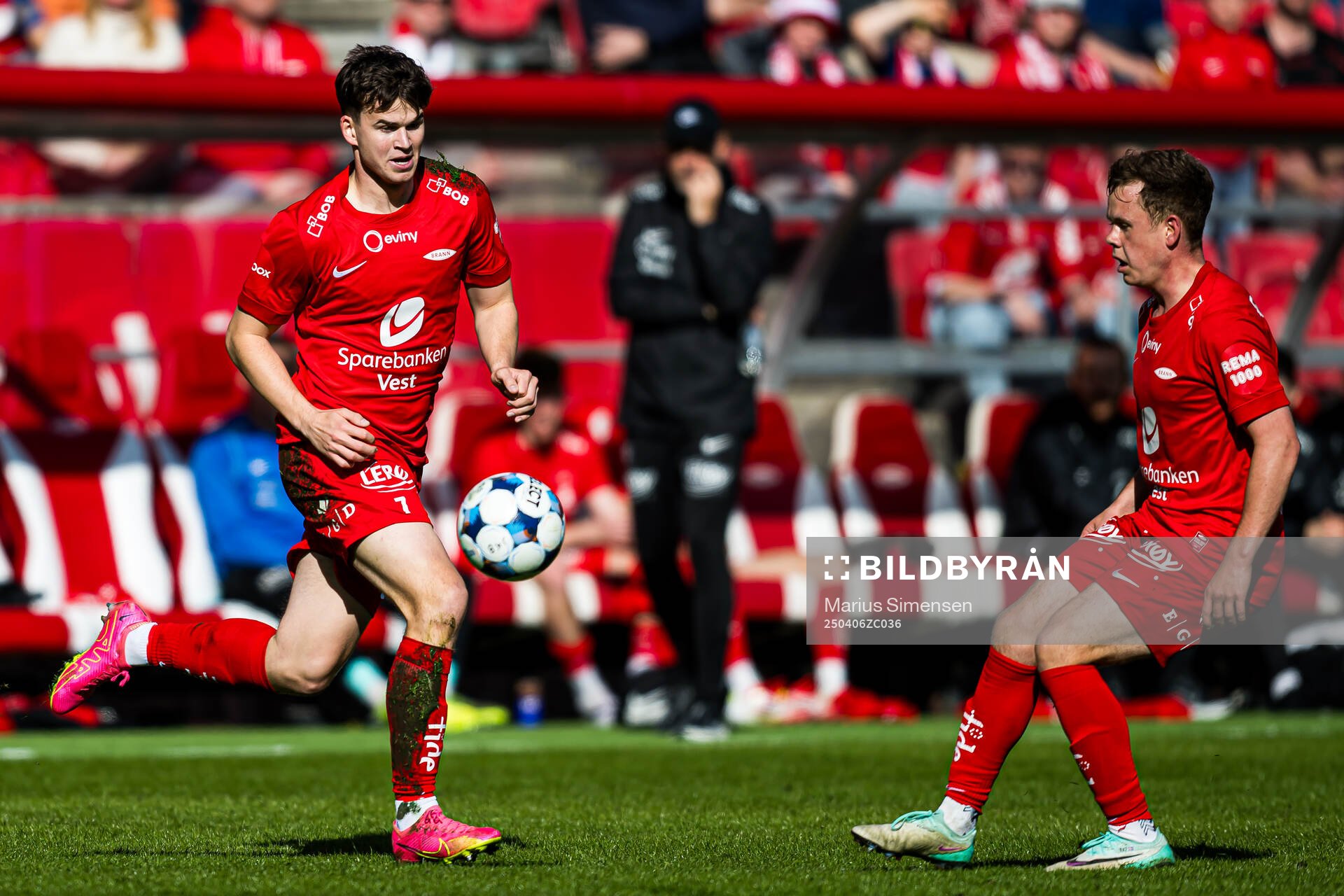 Mads Hansen of Brann during the Eliteserien match between Brann and Tromsø on April 6, 2025 in Bergen. 
