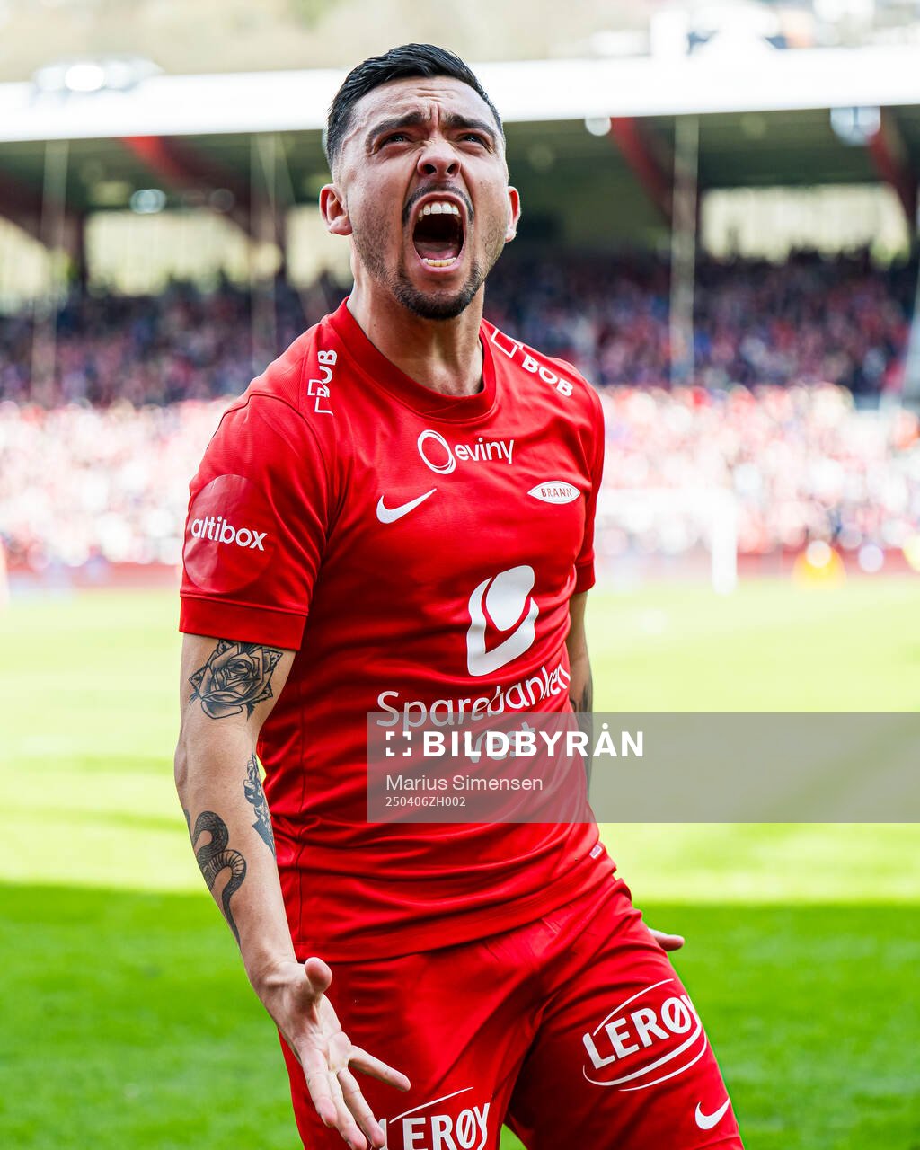 Niklas Castro of Brann celebrates