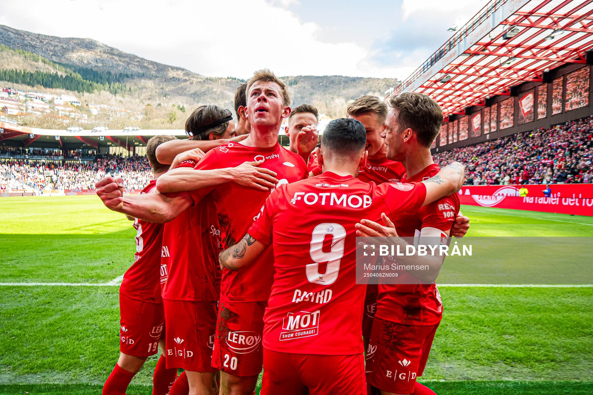 Niklas Castro of Brann celebrates