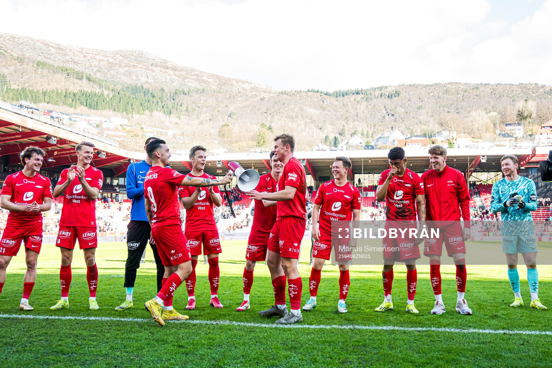 Niklas Castro, Felix Horn Myhre and Aune Heggebø of Brann