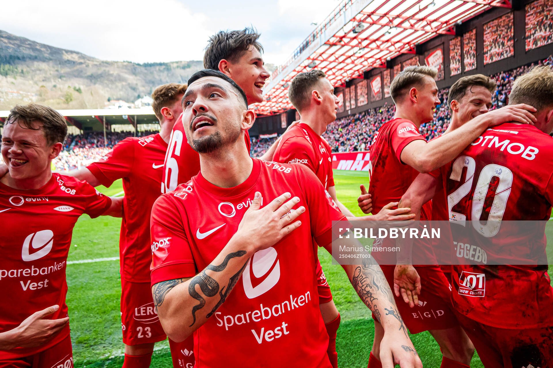 Niklas Castro of Brann celebrates