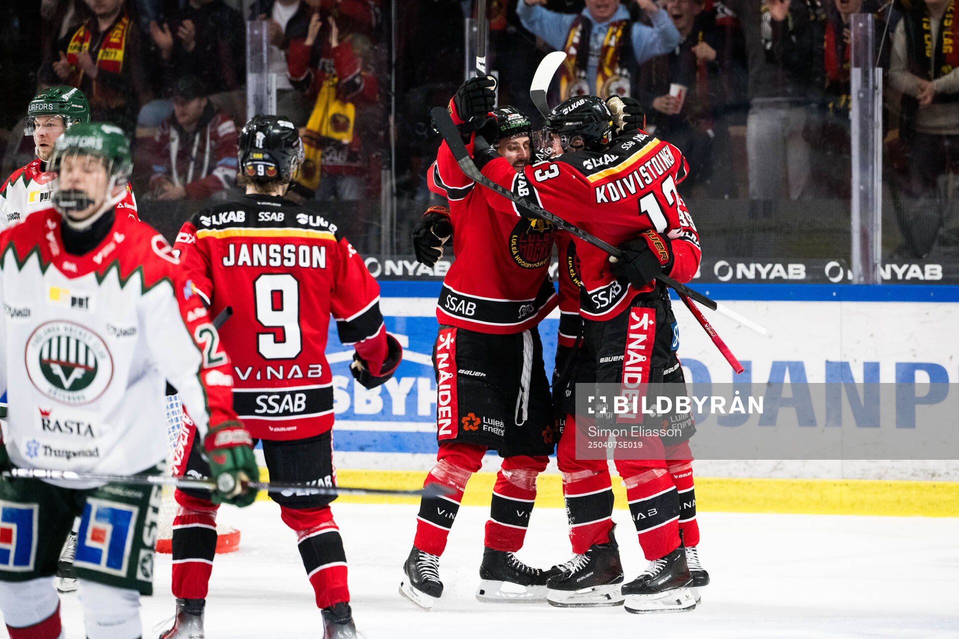 Luleås Pontus Själin, Mathias Bromé och Eetu