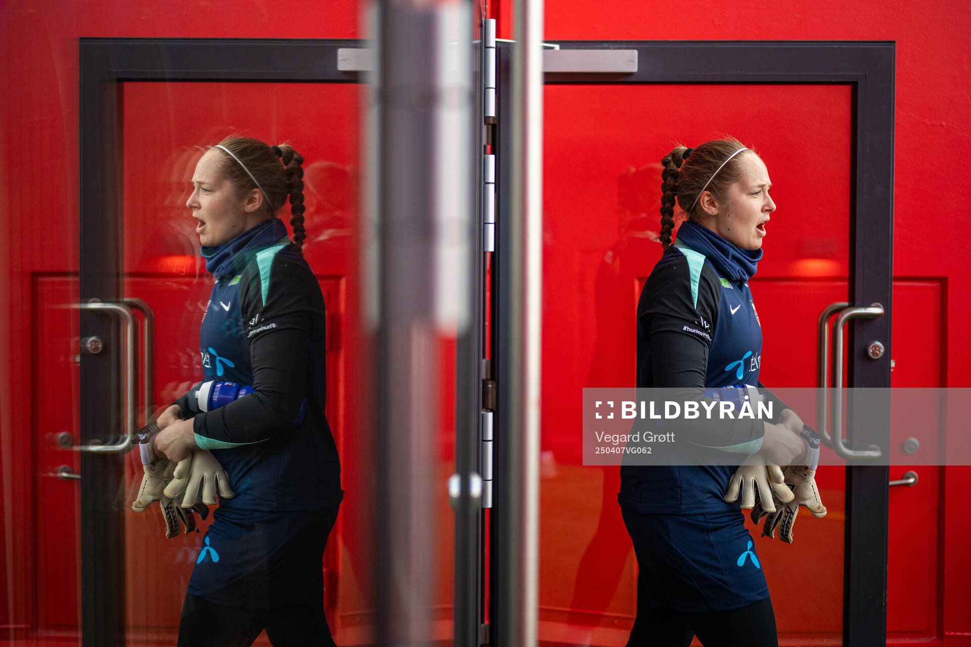 Goalkeeper Aurora Mikalsen of the Norwegian women's