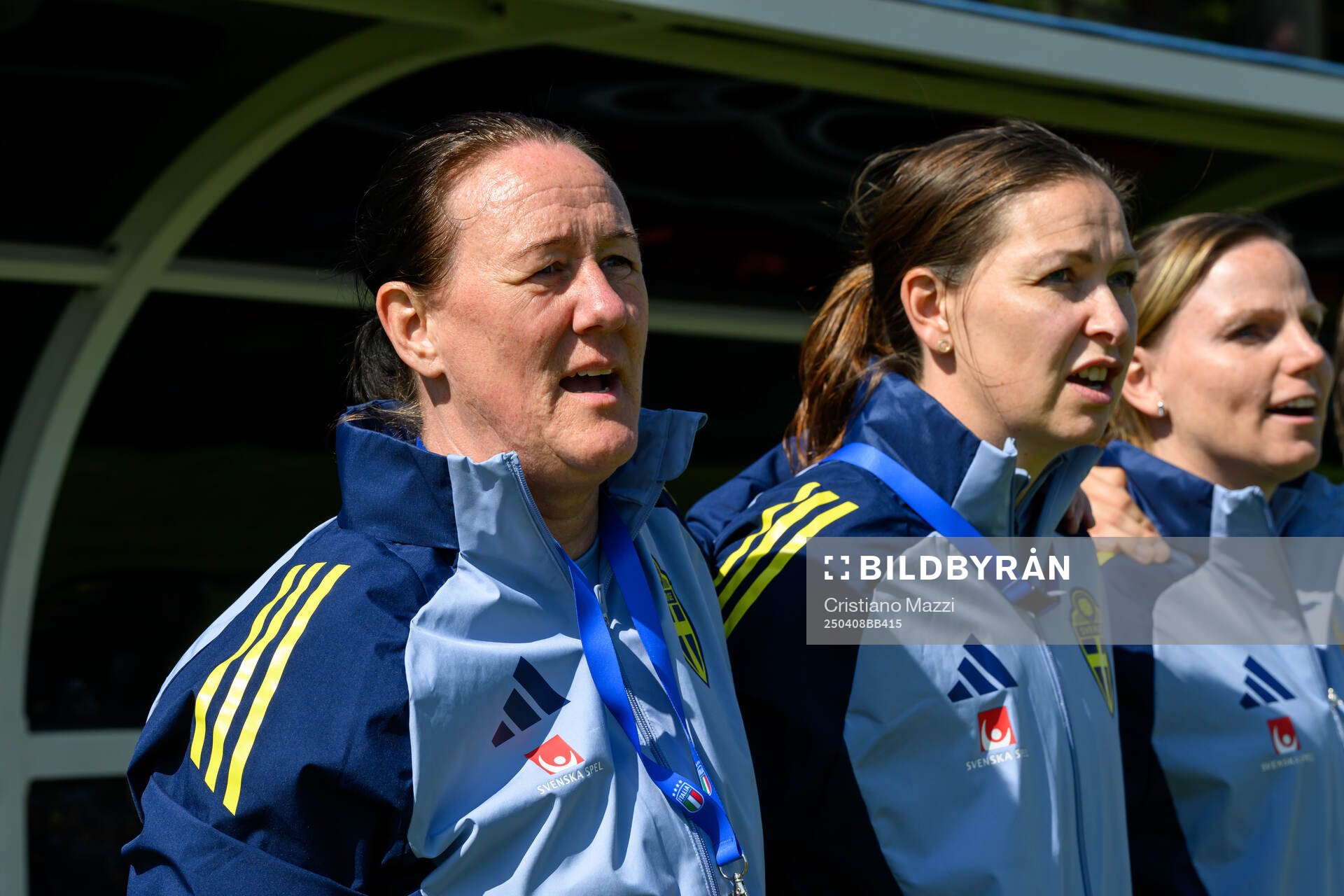Annelie Norén, Head coach of Sweden ahead of the UEFA Women's Under-19 Euro Qualifier football match between Italy and Sweden on April 8, 2025 in Forli.