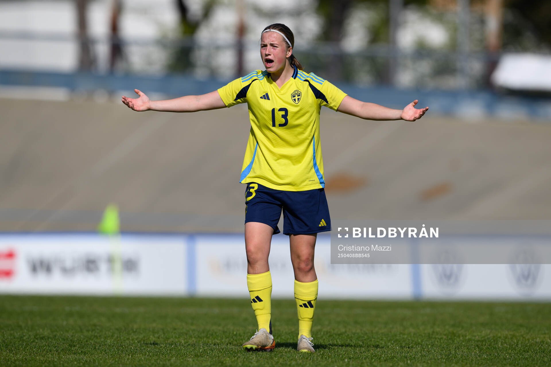 Emma Broddheimer of Sweden reacts
