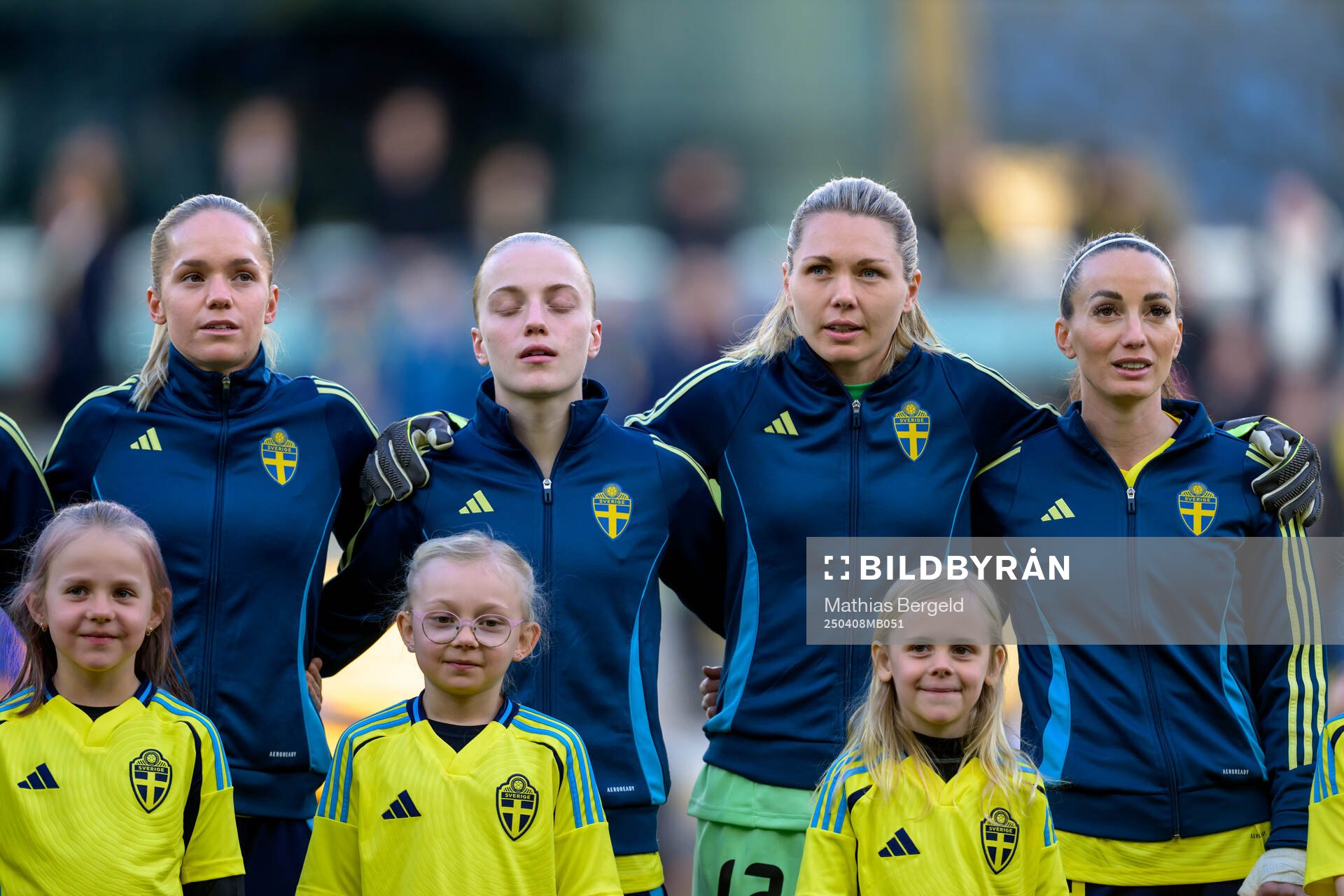 Hanna Lundkvist , Anna Sandberg , goalkeeper Jennifer Falk