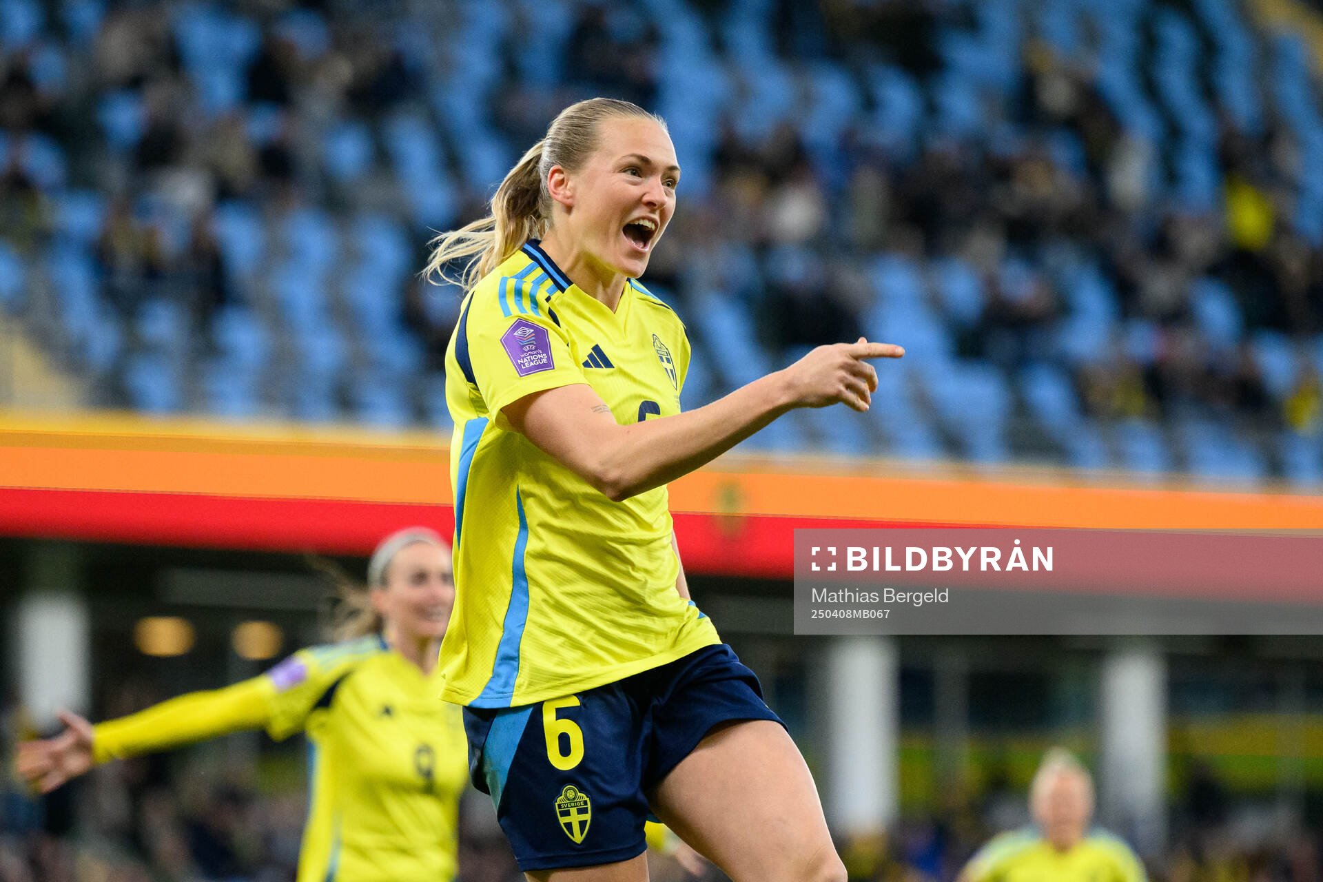 Magdalena Eriksson of Sweden celebrates the 1-0 goal