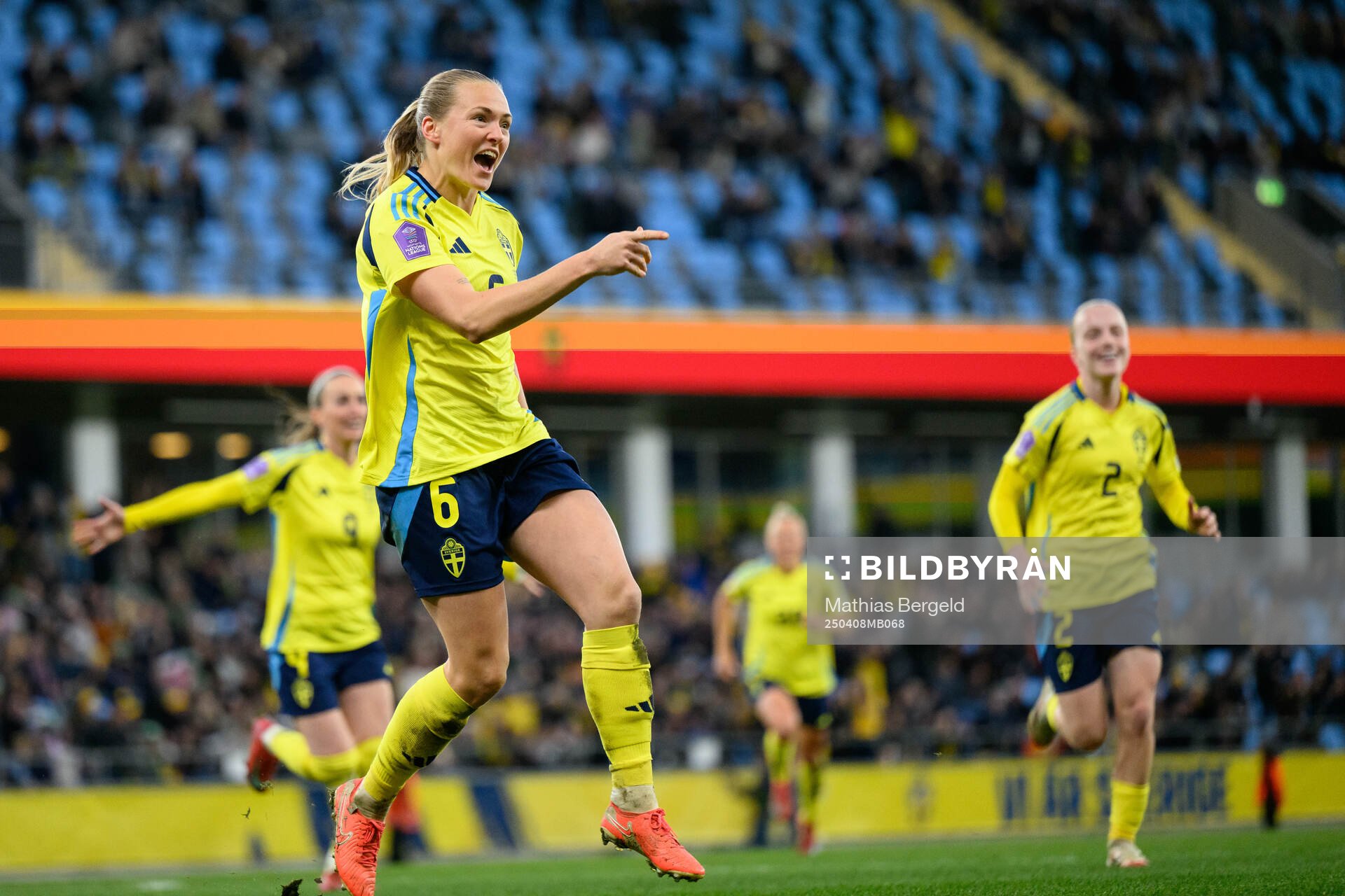 Magdalena Eriksson of Sweden celebrates the 1-0 goal