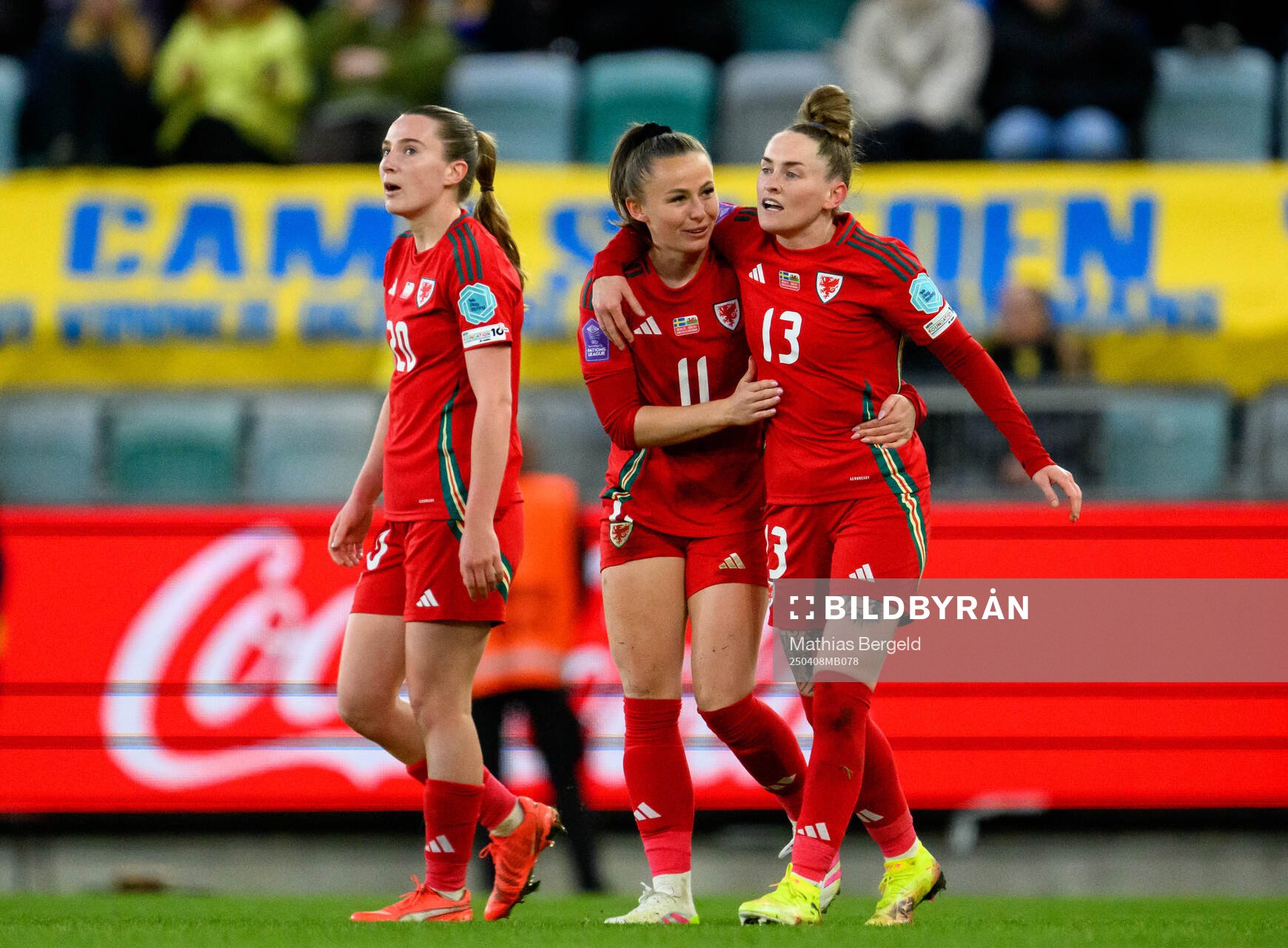 Carrie Jones , Hannah Cain and Ellen Jones of Wales