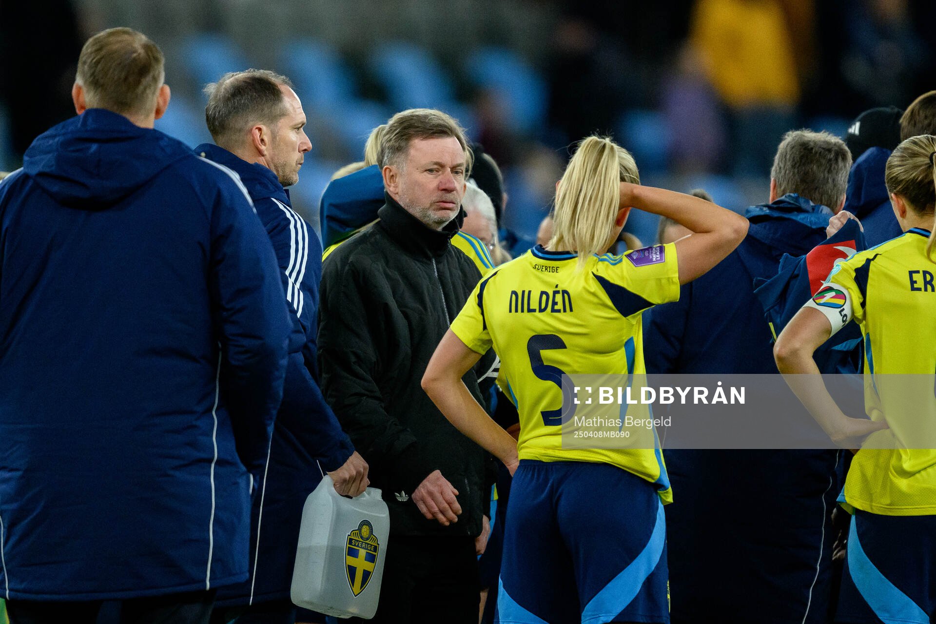 Head coach Peter Gerhardsson of Sweden looks dejected