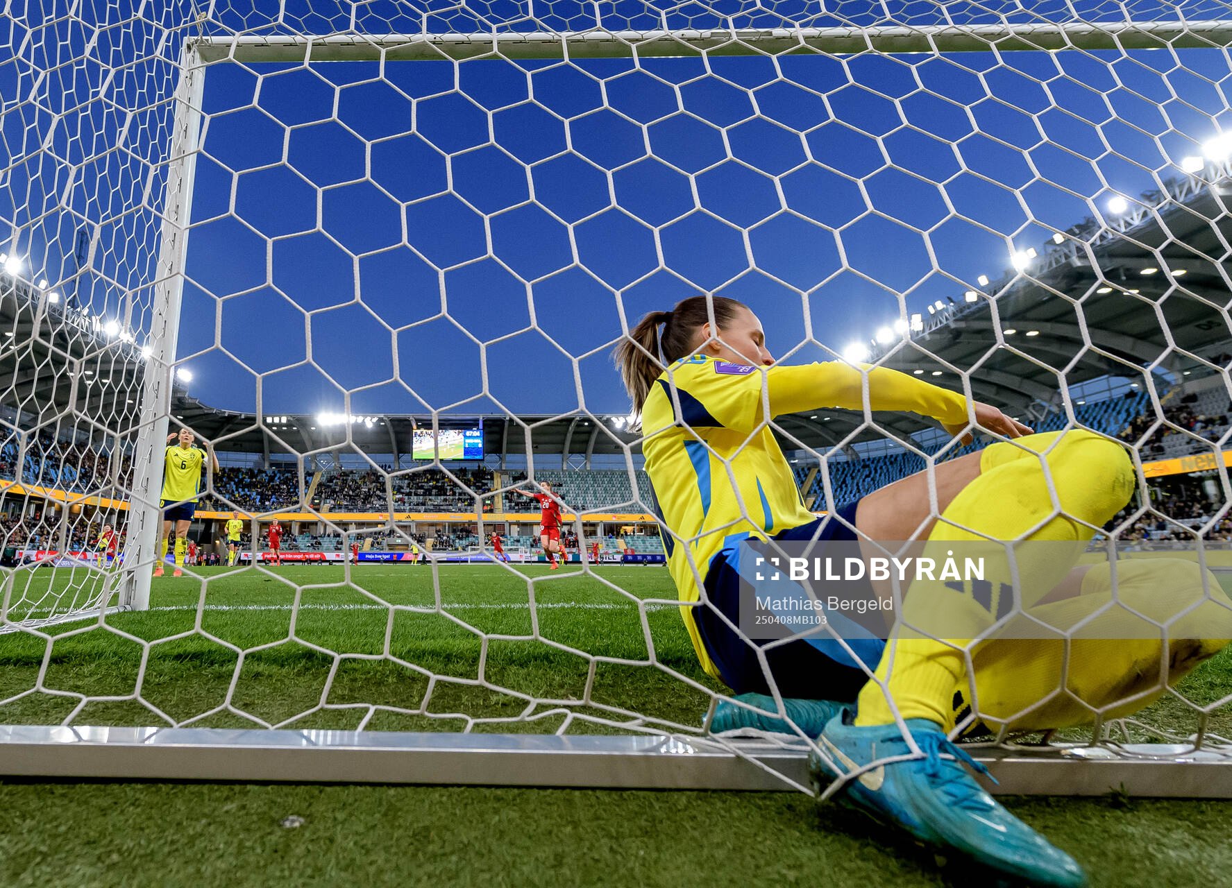 Nathalie Björn of Sweden looks dejected