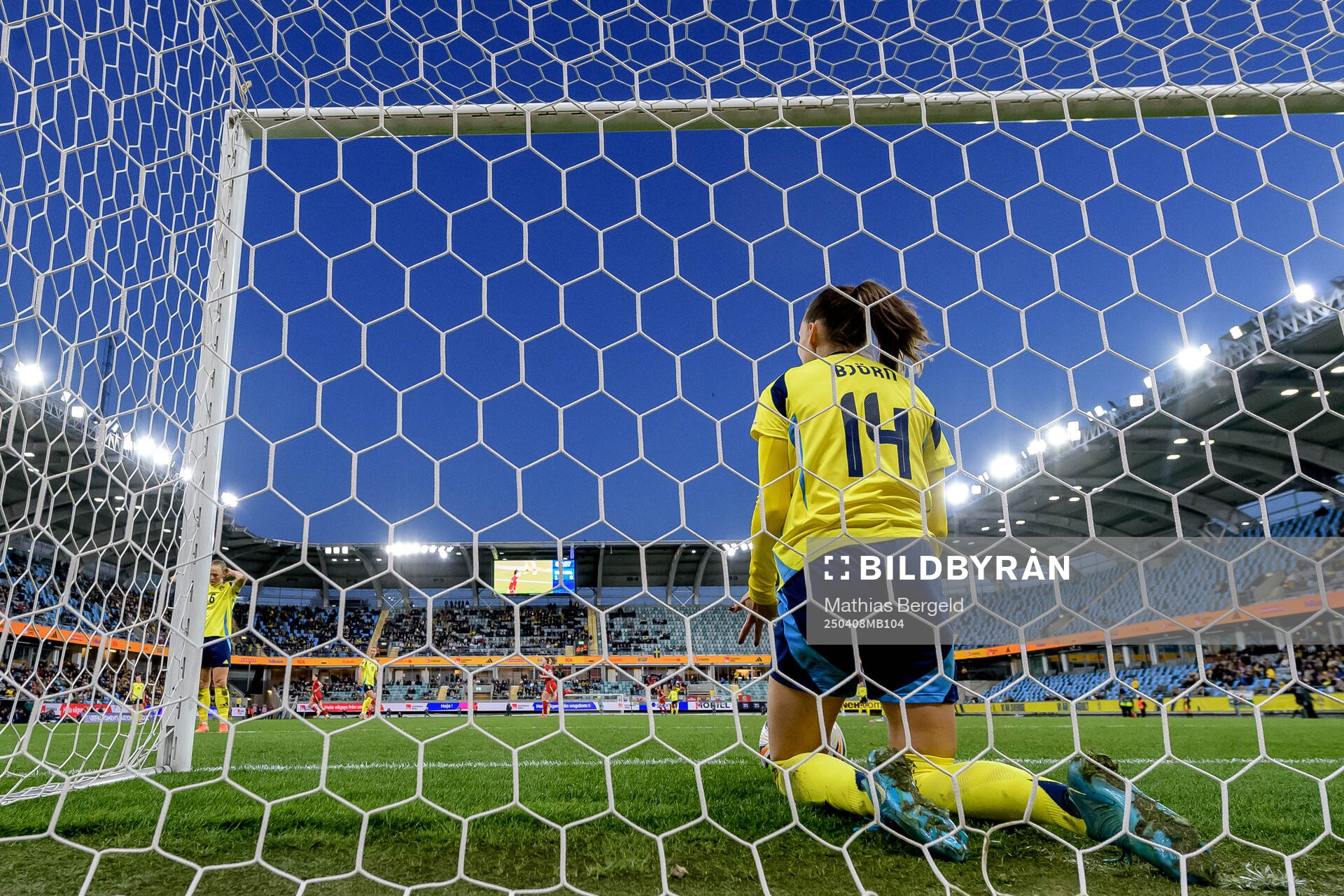 Nathalie Björn of Sweden looks dejected