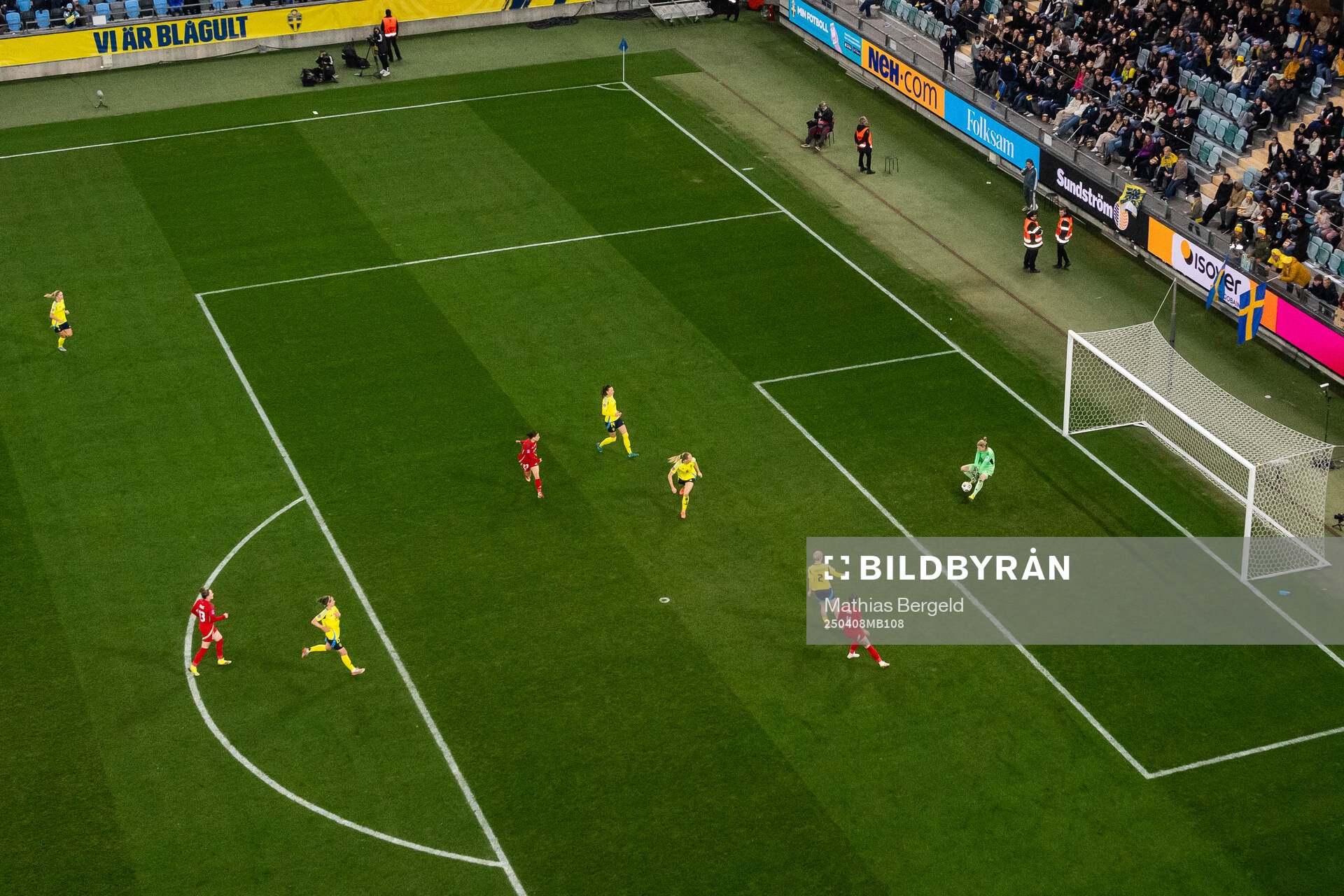 Goalkeeper Jennifer Falk of Sweden with a save