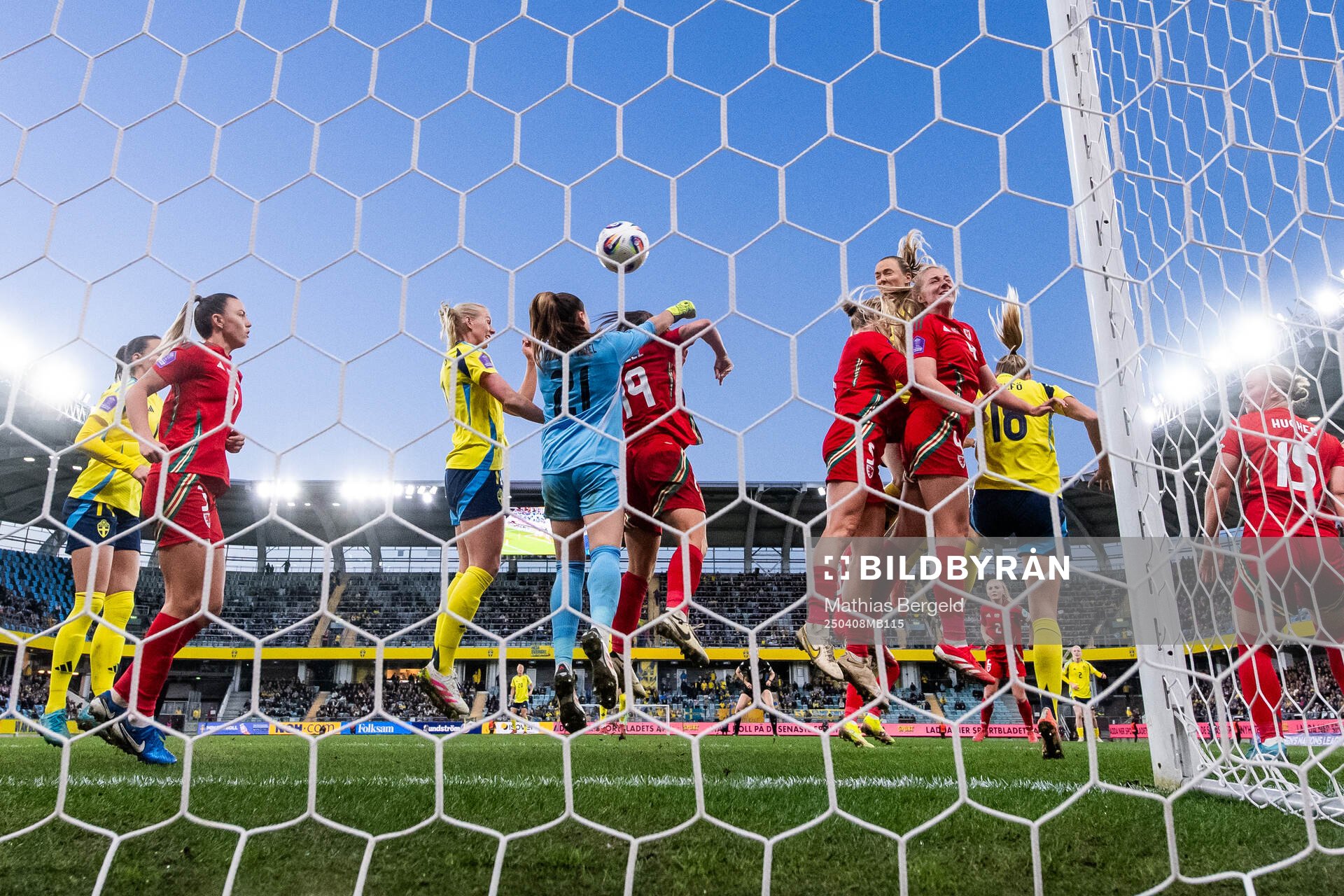Magdalena Eriksson of Sweden scores 1-0 behind goalkeeper