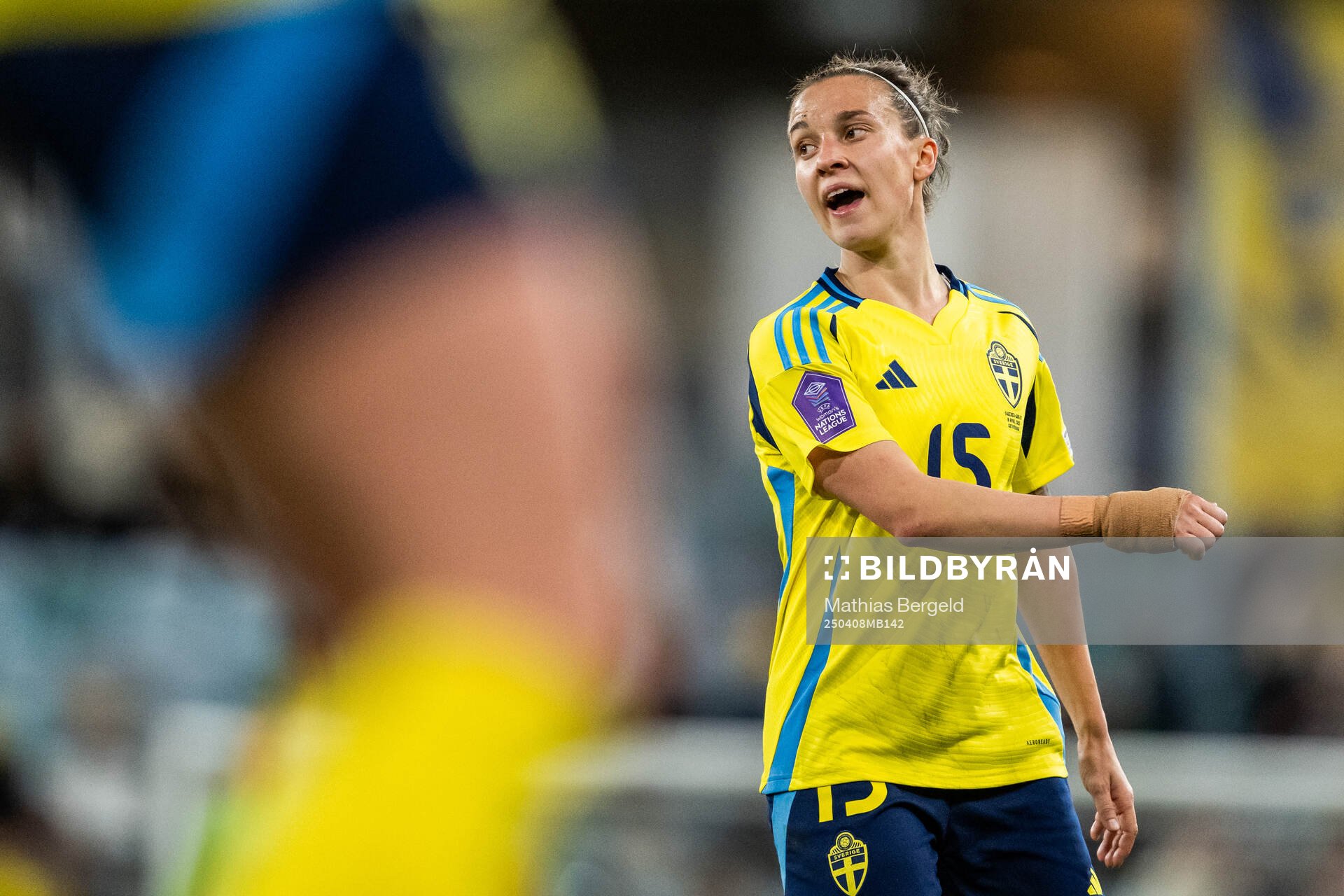 Julia Zigiotti Olme of Sweden reacts