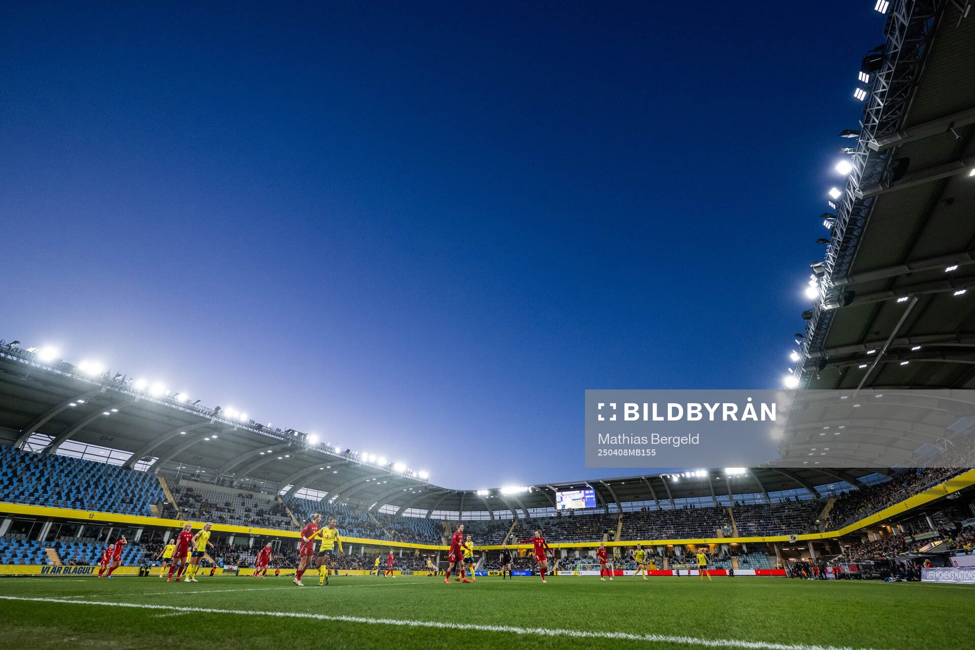 General view of Gamla Ullevi stadium during the UEFA Women's Nations League football match between Sweden and Wales on April 8, 2025 in Gothenburg.