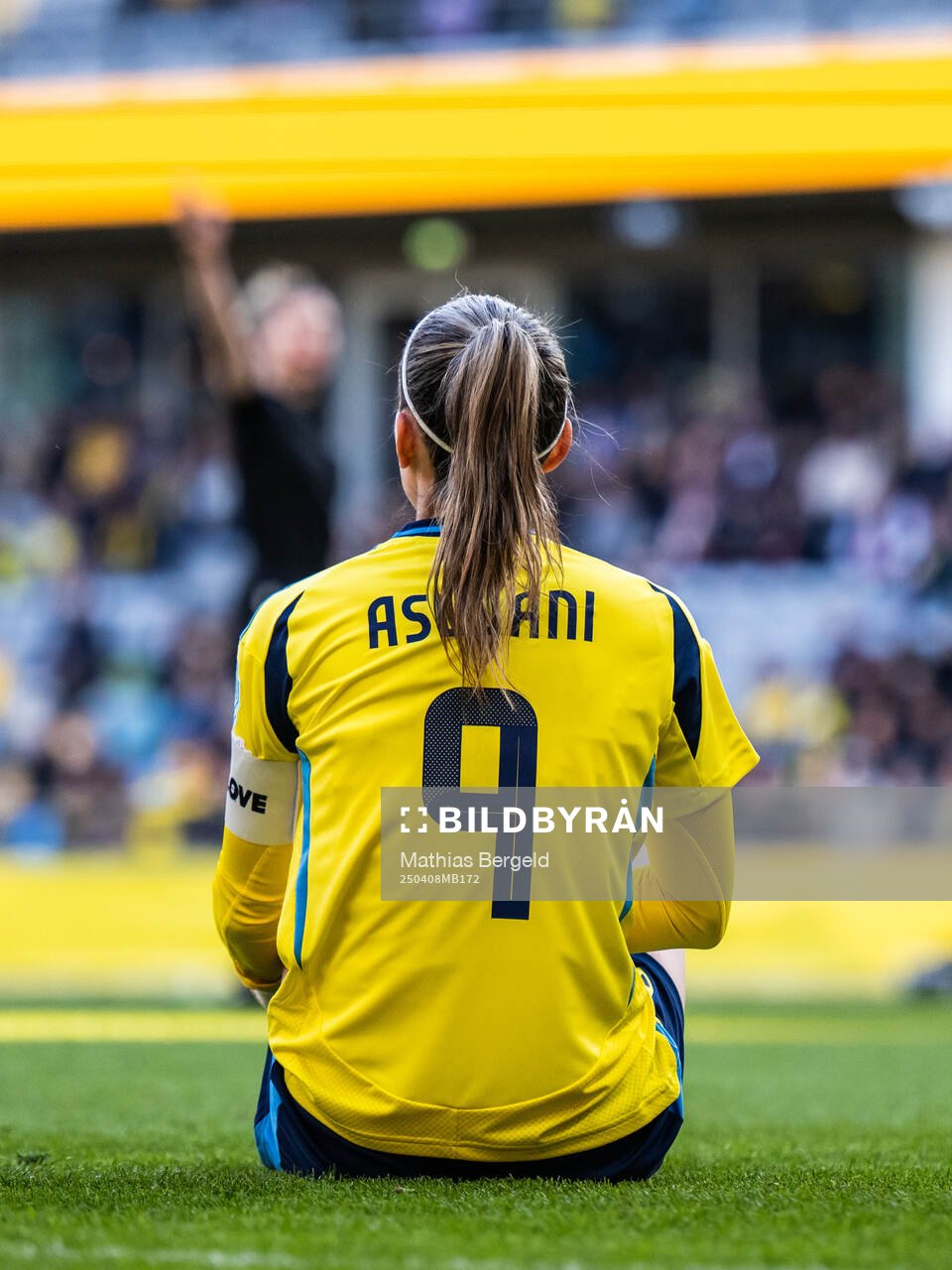 Kosovare Asllani of Sweden sits