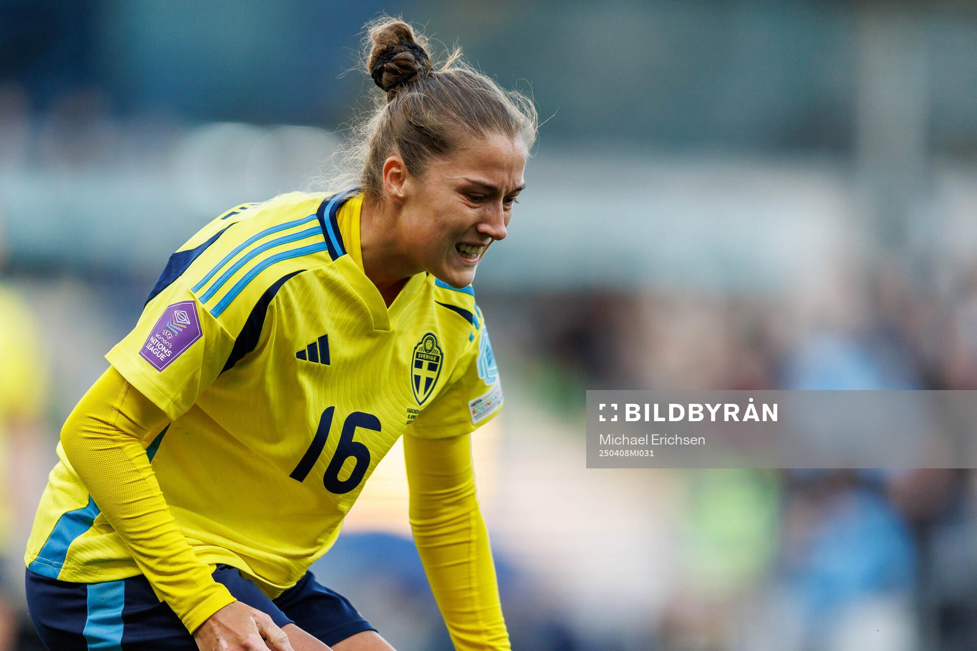 Filippa Angeldahl of Sweden looks dejected