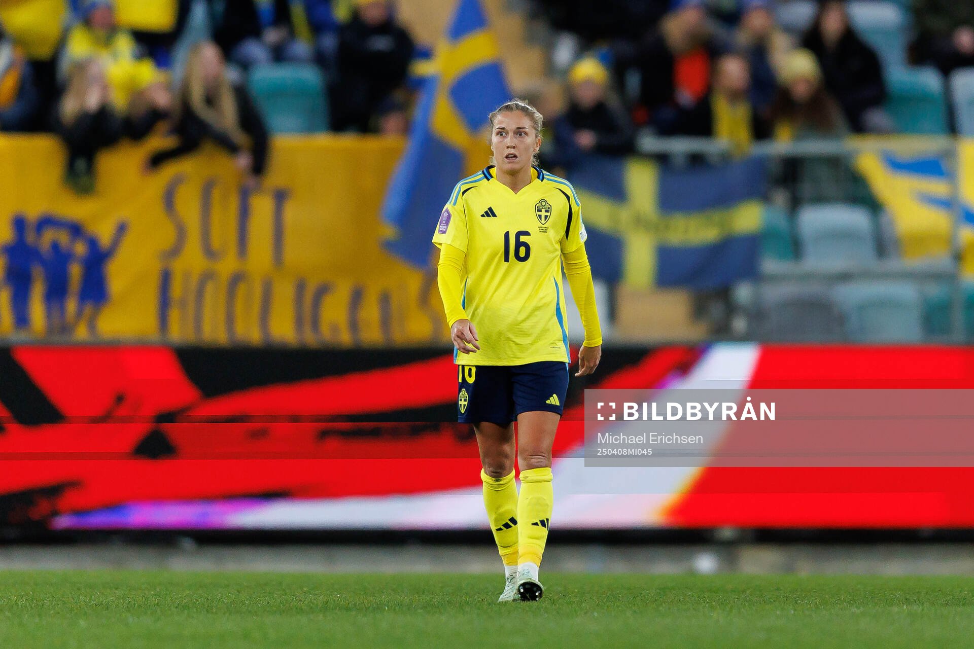 Filippa Angeldahl of Sweden looks dejected