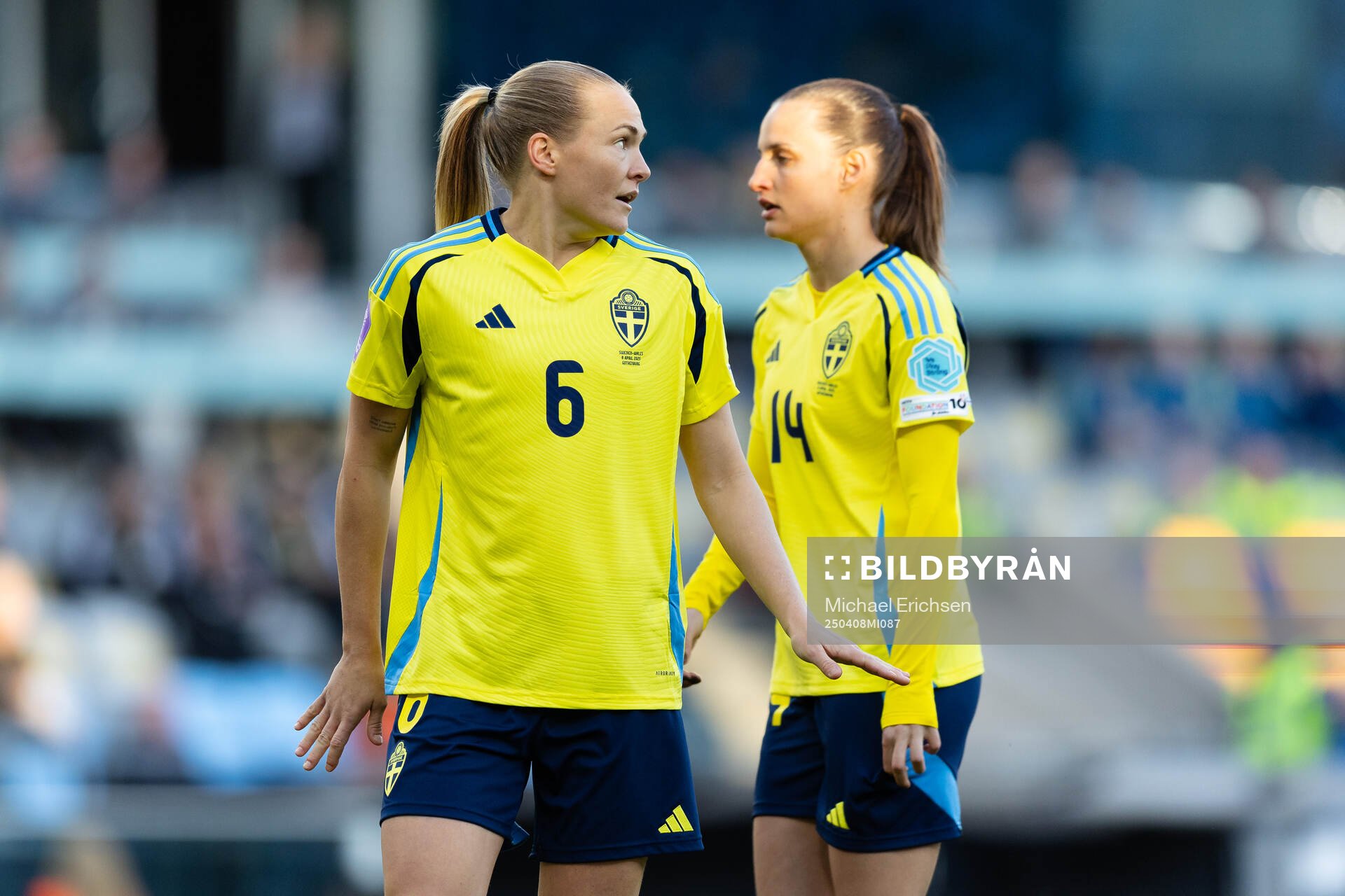 Magdalena Eriksson and Nathalie Björn of Sweden
