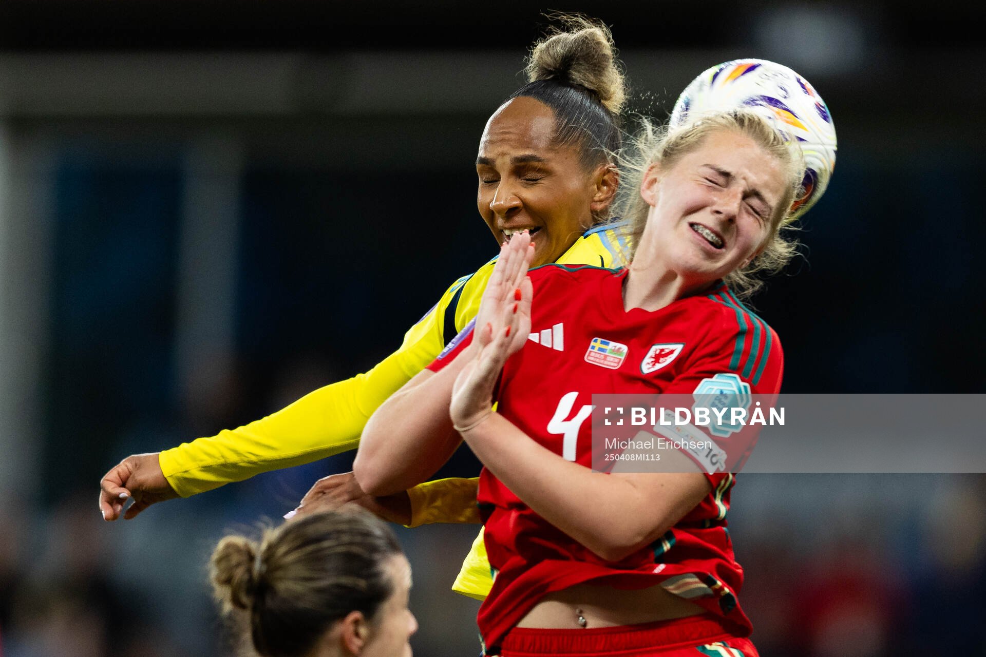 Madelen Janogy of Sweden and Mayzee Davies of Wales