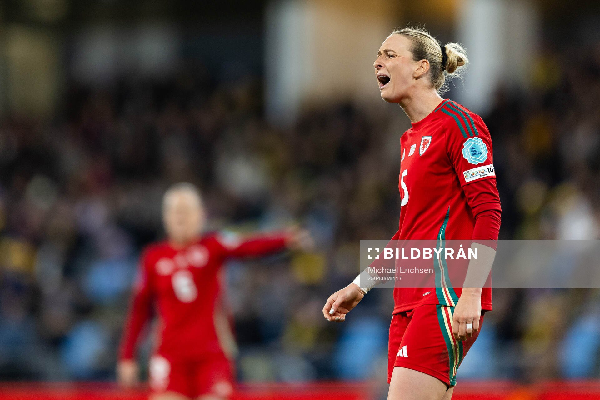 Rhiannon Roberts of Wales during the UEFA Women's Nations League football match between Sweden and Wales on April 8, 2025 in Gothenburg.