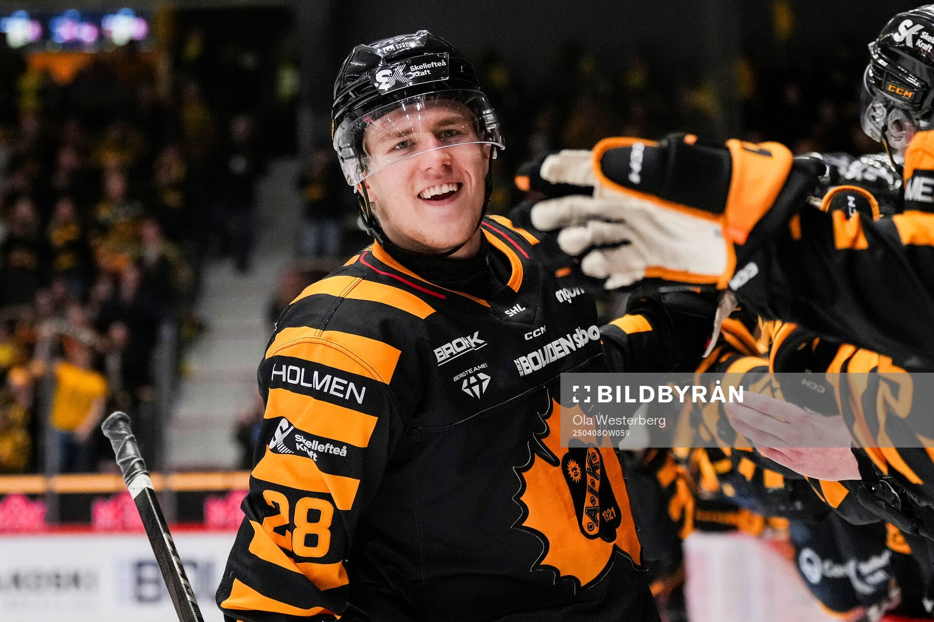Skellefteås Michael Brandsegg-Nygård jublar