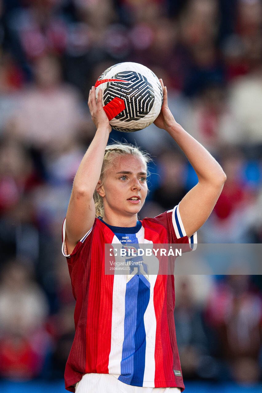Emilie Woldvik of Norway takes a throw in