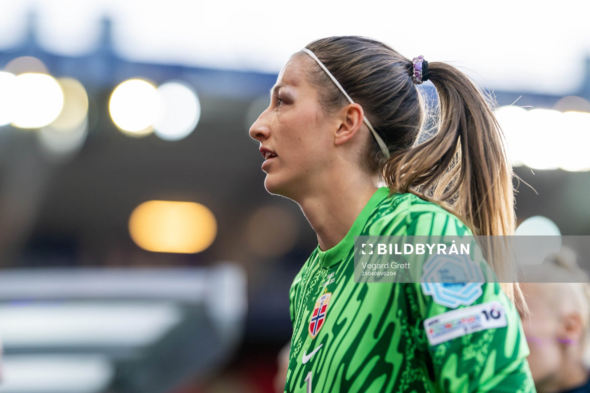 Goalkeeper Cecilie Fiskerstrand of Norway at half-time