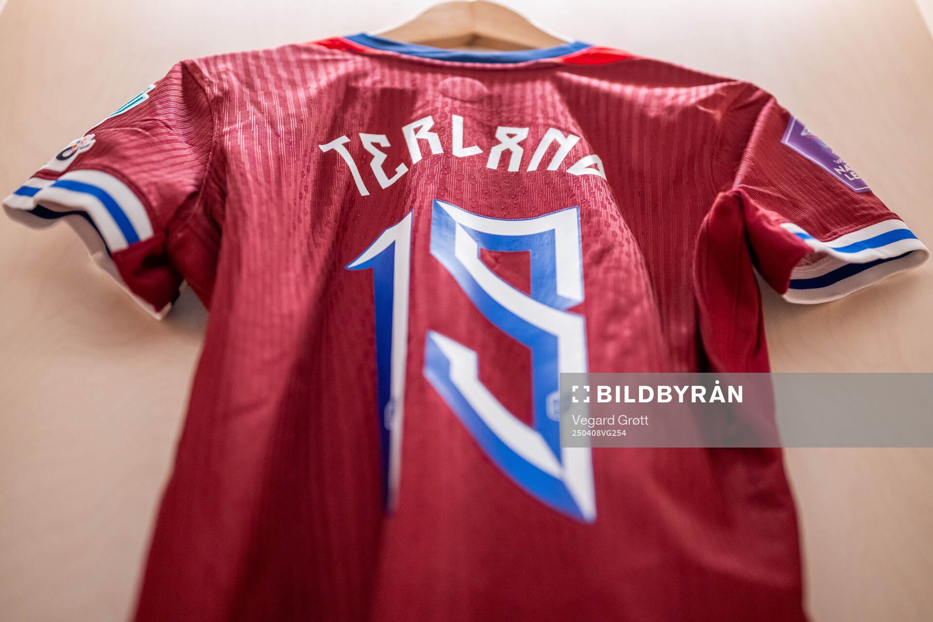 The kit of Elisabeth Terland of Norway in the dressing room
