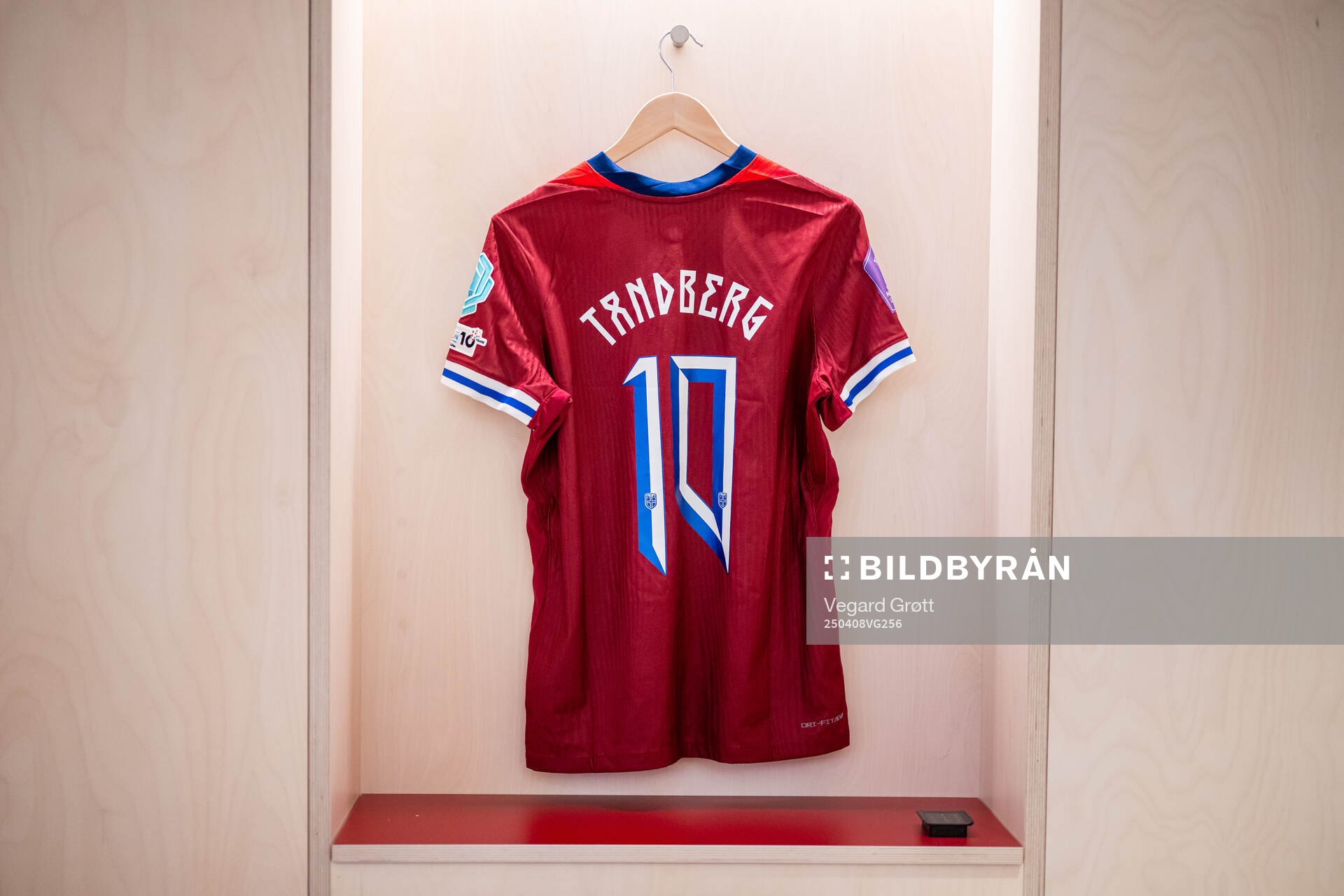 The kit of Cathinka Tandberg of Norway in the dressing room