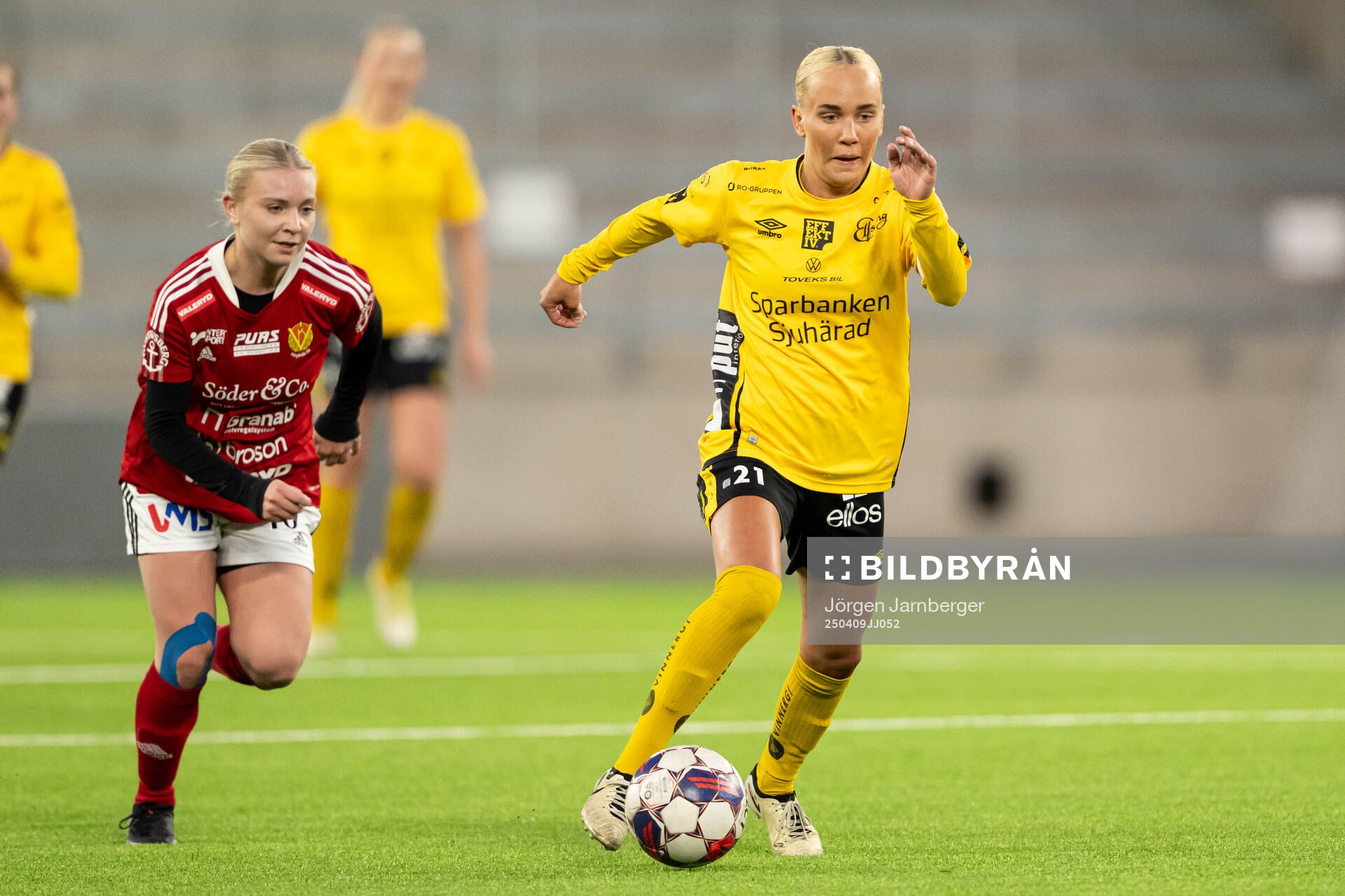 Elfsborgs Tea Skoglund under fotbollsmatchen i DM mellan Elfsborg och Vårgårda den 9 april 2025 i Borås. 