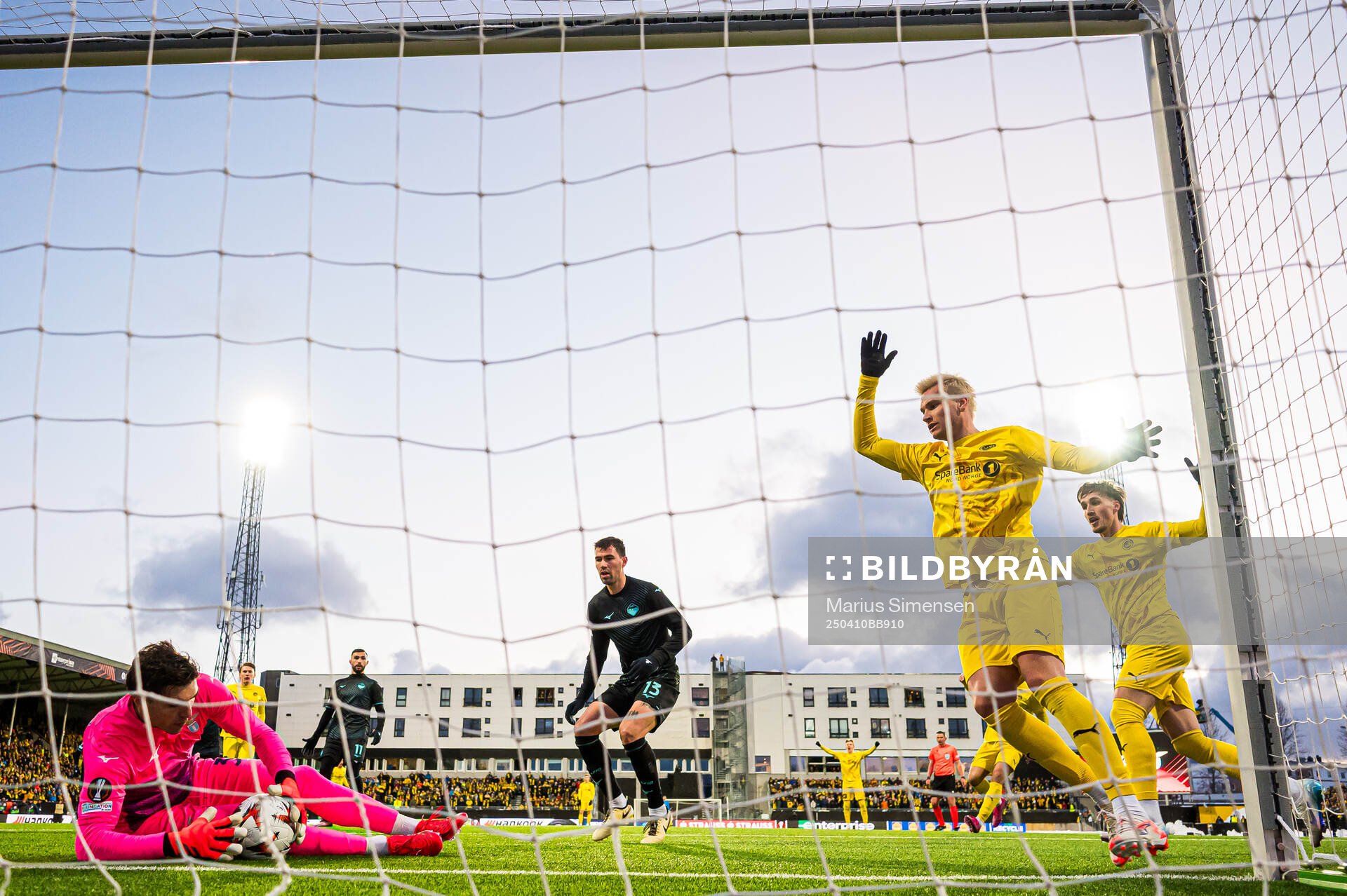 Odin Bjørtuft of Bodø/Glimt missing a chance to score during the UEFA Europa League quarter-final football match between Bodø/Glimt and Lazio on April 10, 2025 in Bodø.