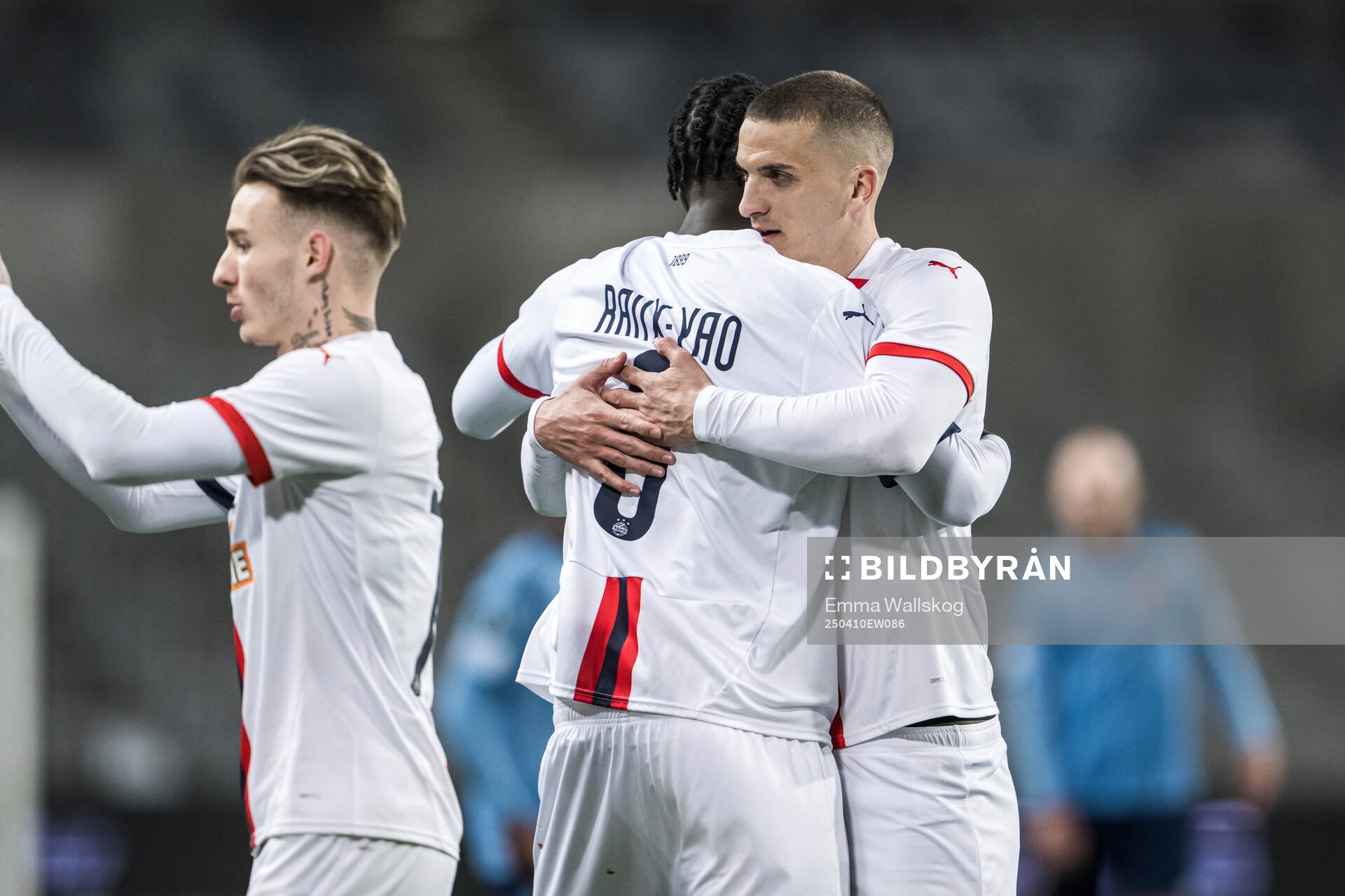 Serge-Philippe Raux-Yao and Nenad Cvetkovic celebrate