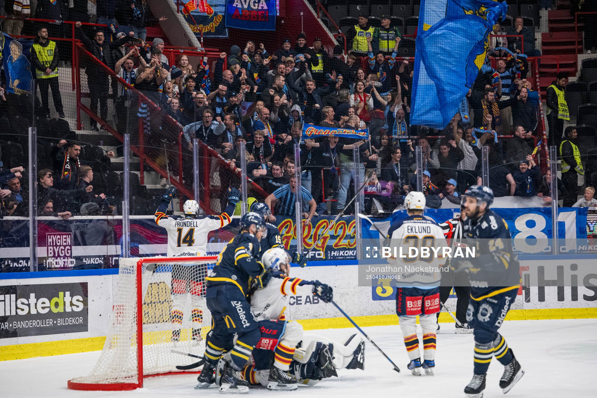 Djurgårdens supportrar jublar