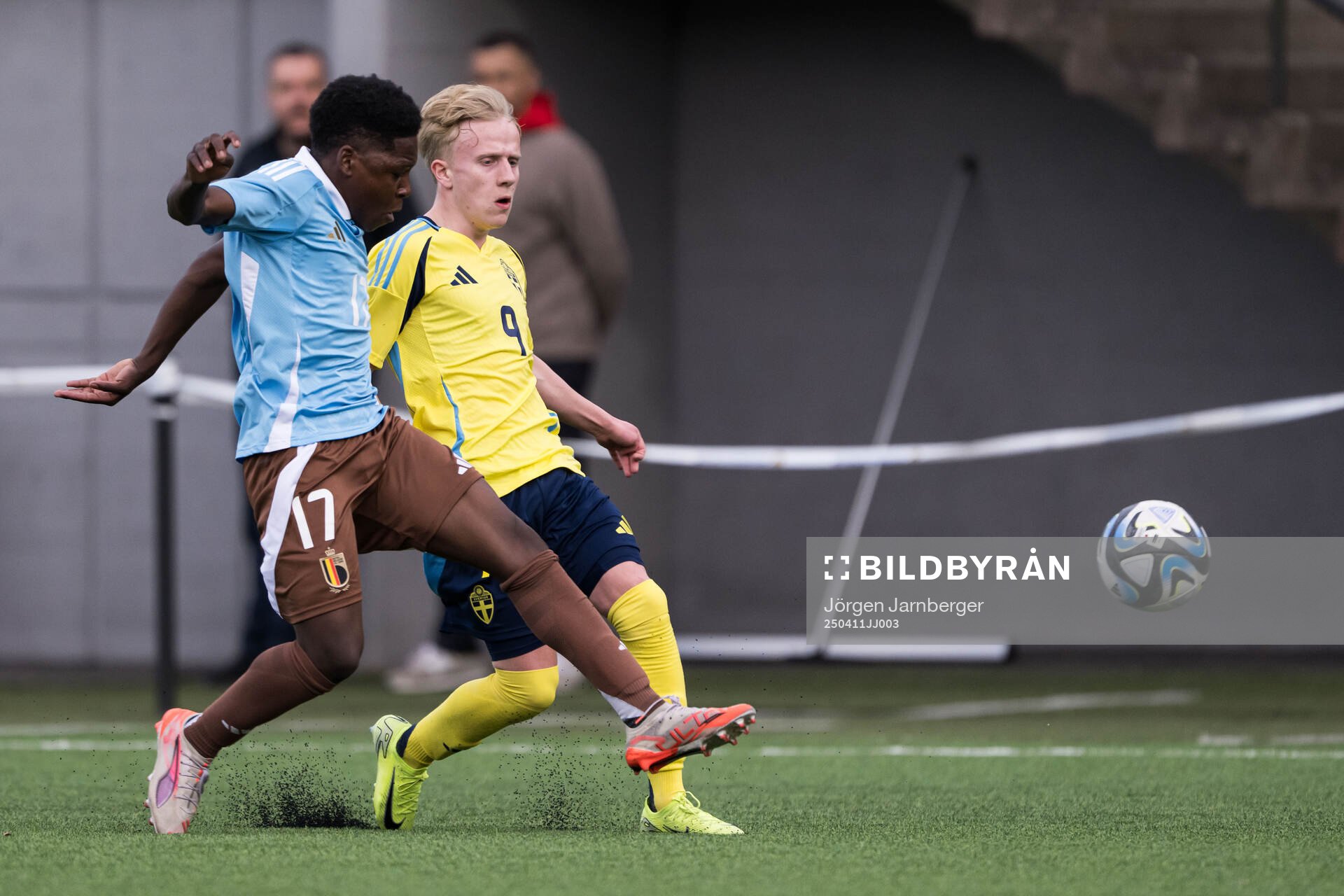 Joe-Gabriel Bakuna of Belgium and Pontus Eriksson of Sweden