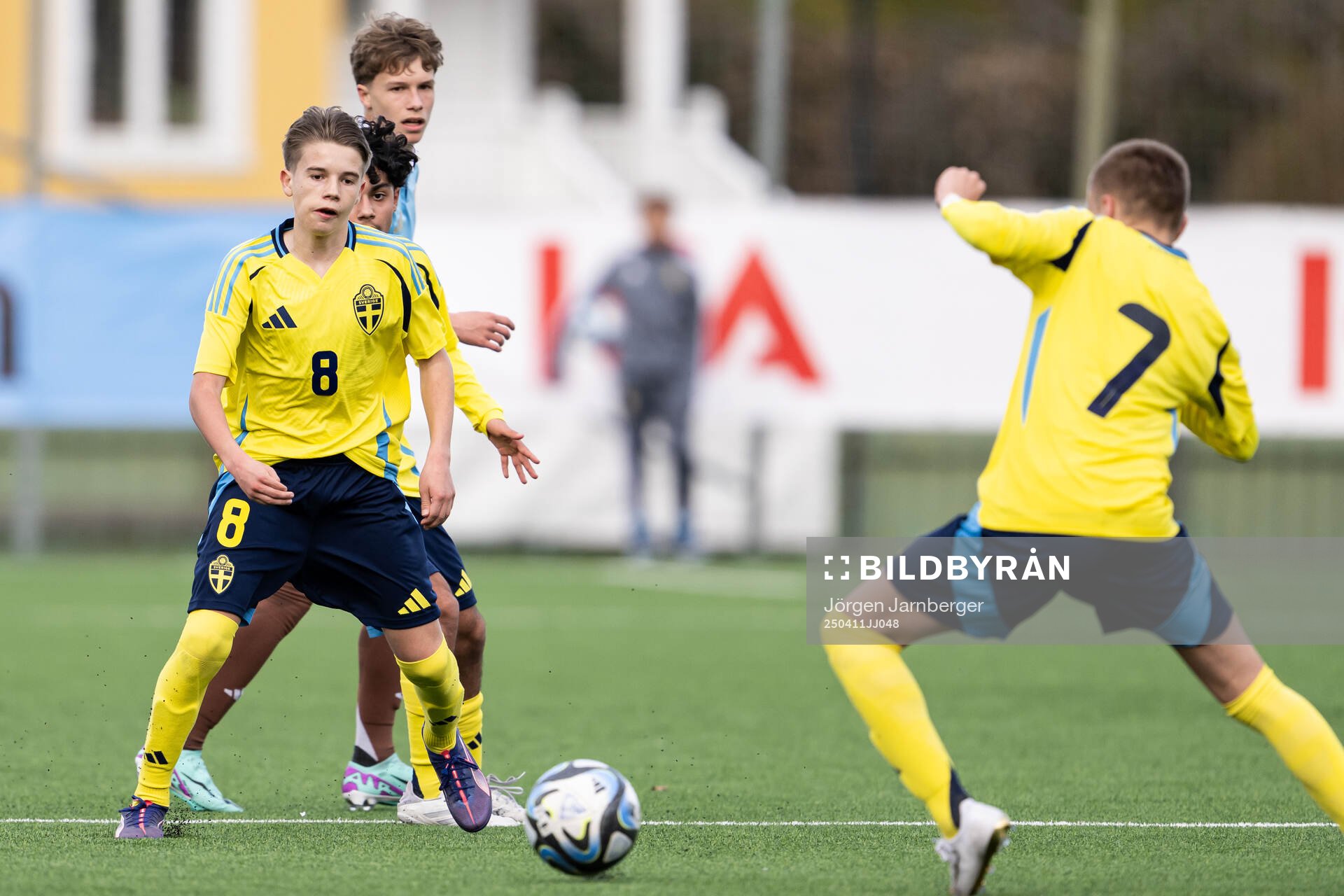 Ludwig Arvidsson of Sweden during the under-17 Future team tournament football match between Sweden and Belgium on April 11, 2025 in Borås.