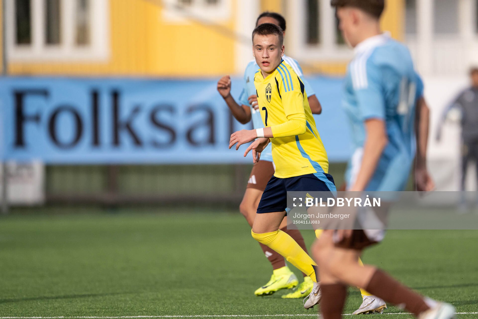 Nikolas Jovanovic of Sweden during the under-17 Future team tournament football match between Sweden and Belgium on April 11, 2025 in Borås.