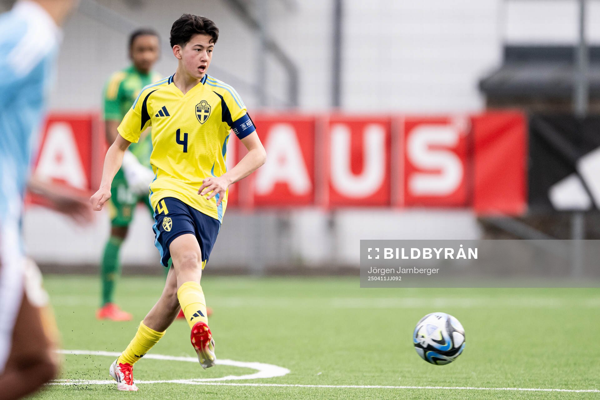 Jonatan Linde of Sweden during the under-17 Future team tournament football match between Sweden and Belgium on April 11, 2025 in Borås. 